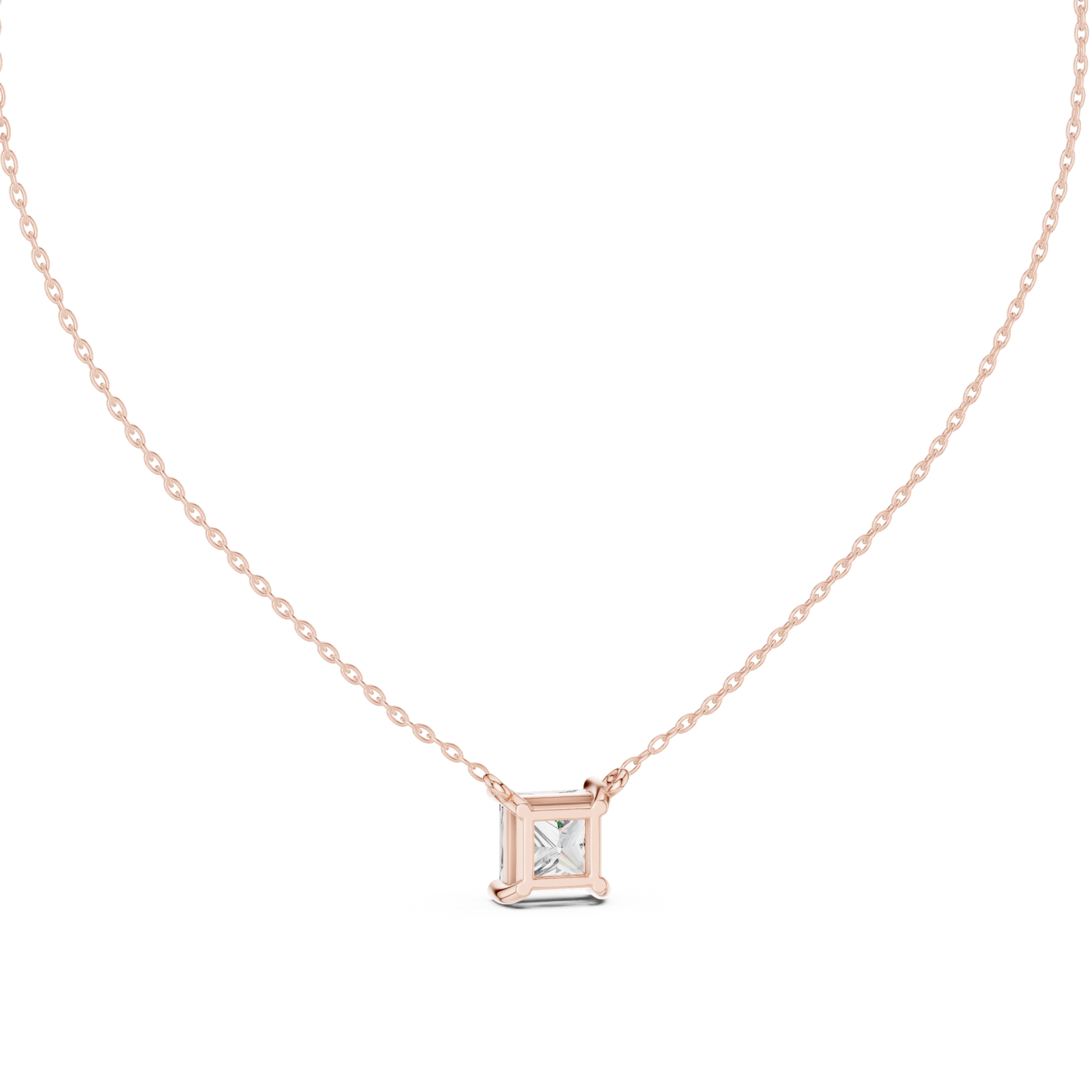 Rose Gold Radiant Clarity Solo Necklace Front View