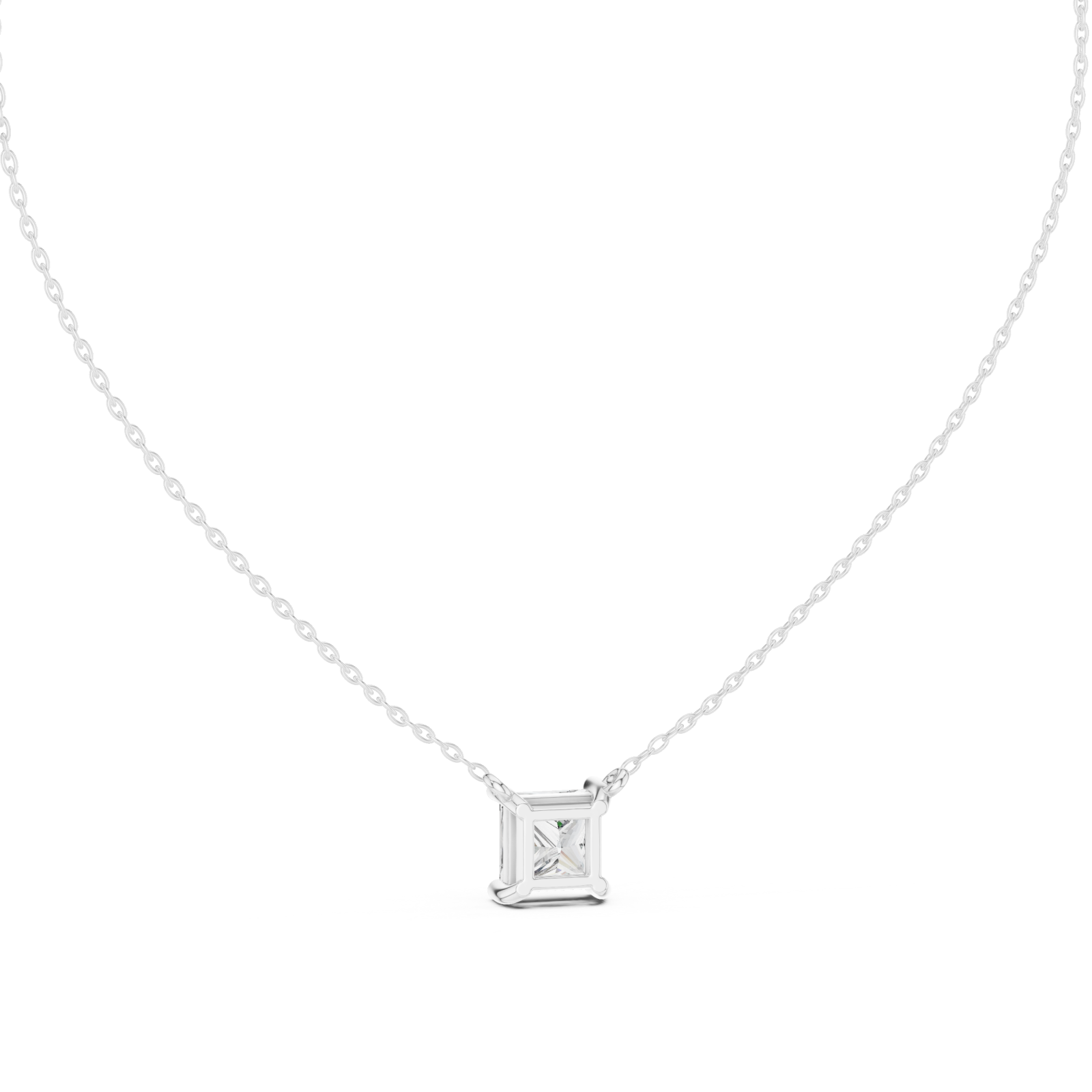  White Gold Radiant Clarity Solo Necklace Front View
