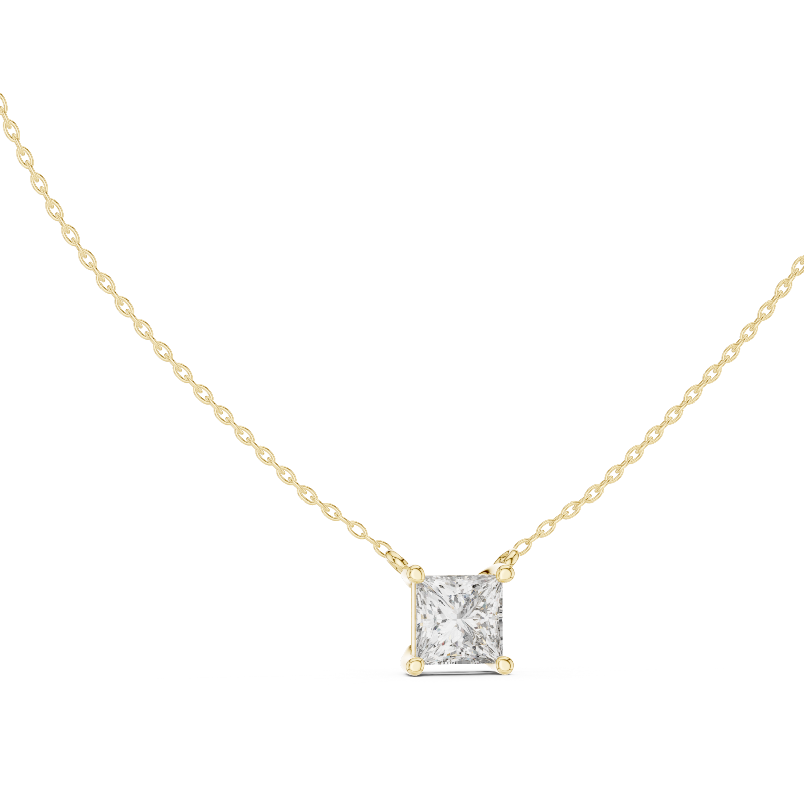  Gold Radiant Clarity Solo Necklace Left View