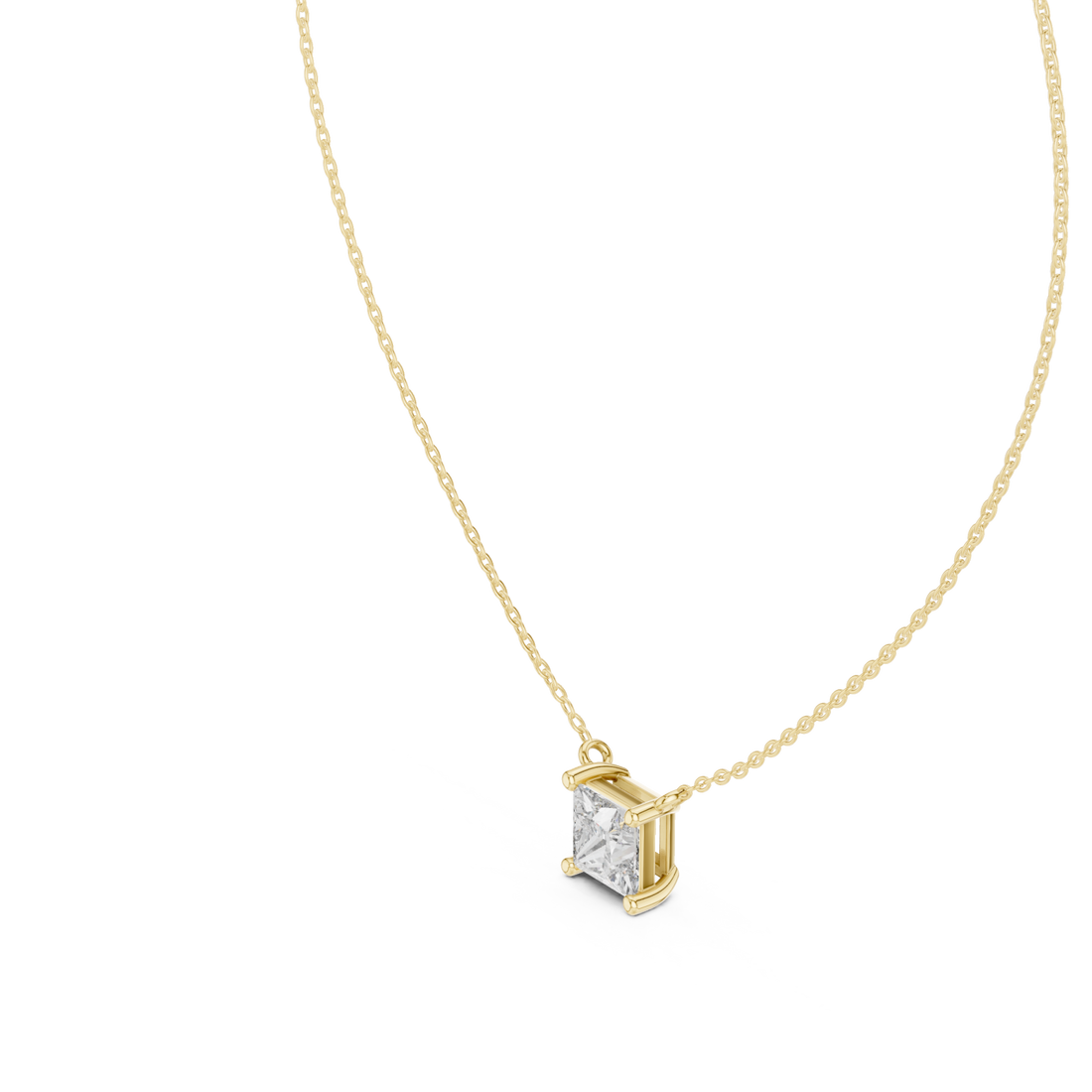 Gold Radiant Clarity Solo Necklace Right View