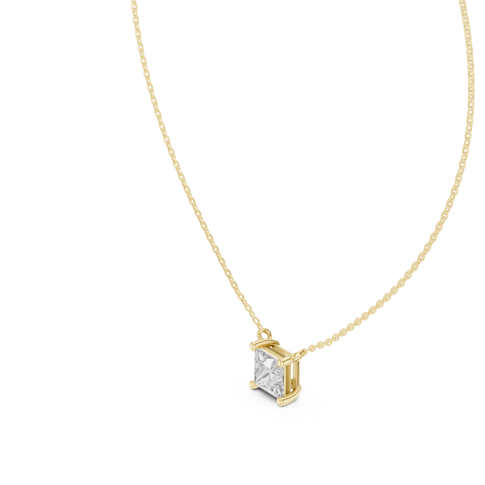 Gold Radiant Clarity Solo Necklace Right View