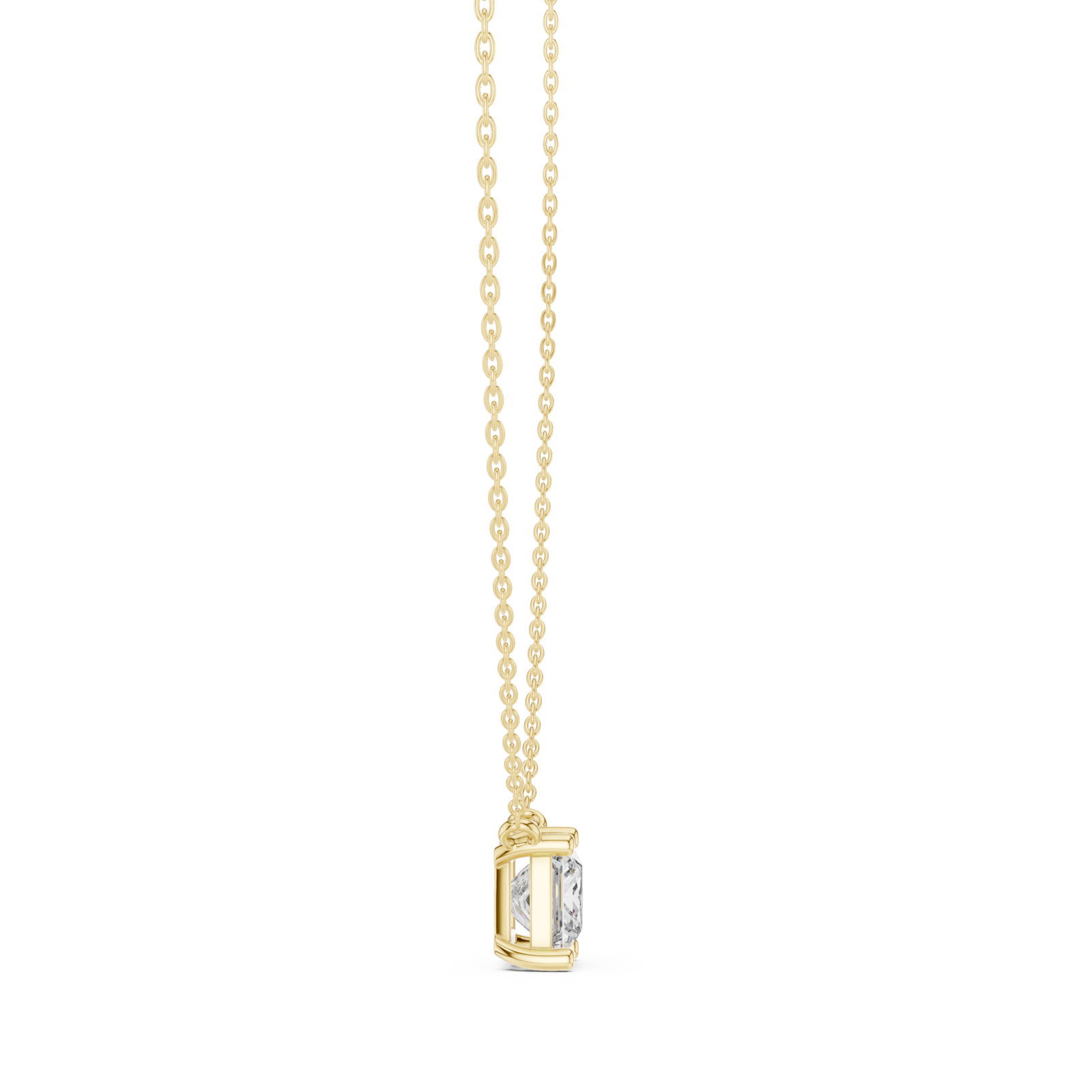  Gold Radiant Clarity Solo Necklace Side View