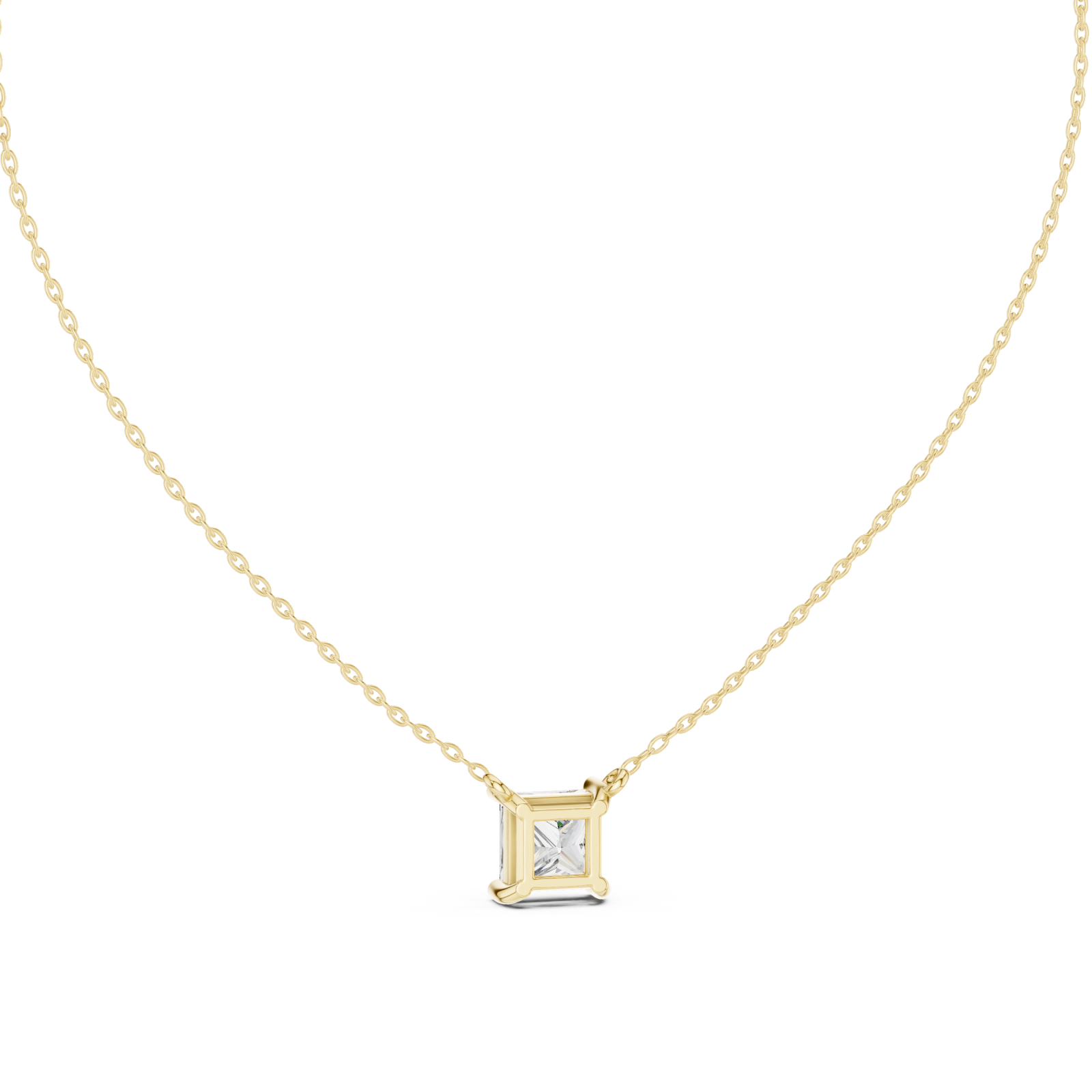  Gold Radiant Clarity Solo Necklace Front View