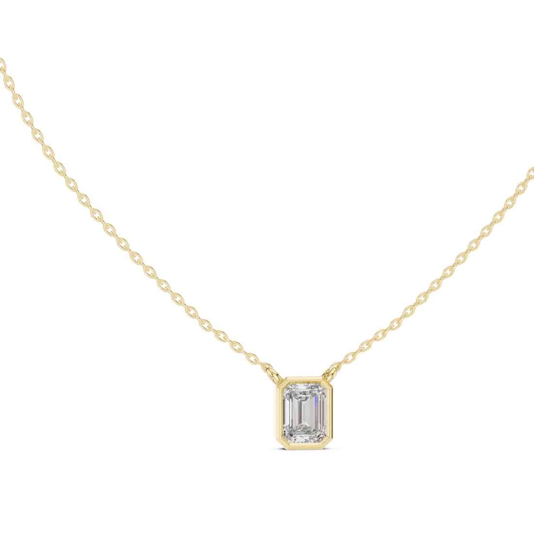  Gold Radiant Whisper Classic Bar Pendant Necklace Left View