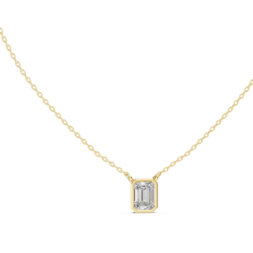  Gold Radiant Whisper Classic Bar Pendant Necklace Left View