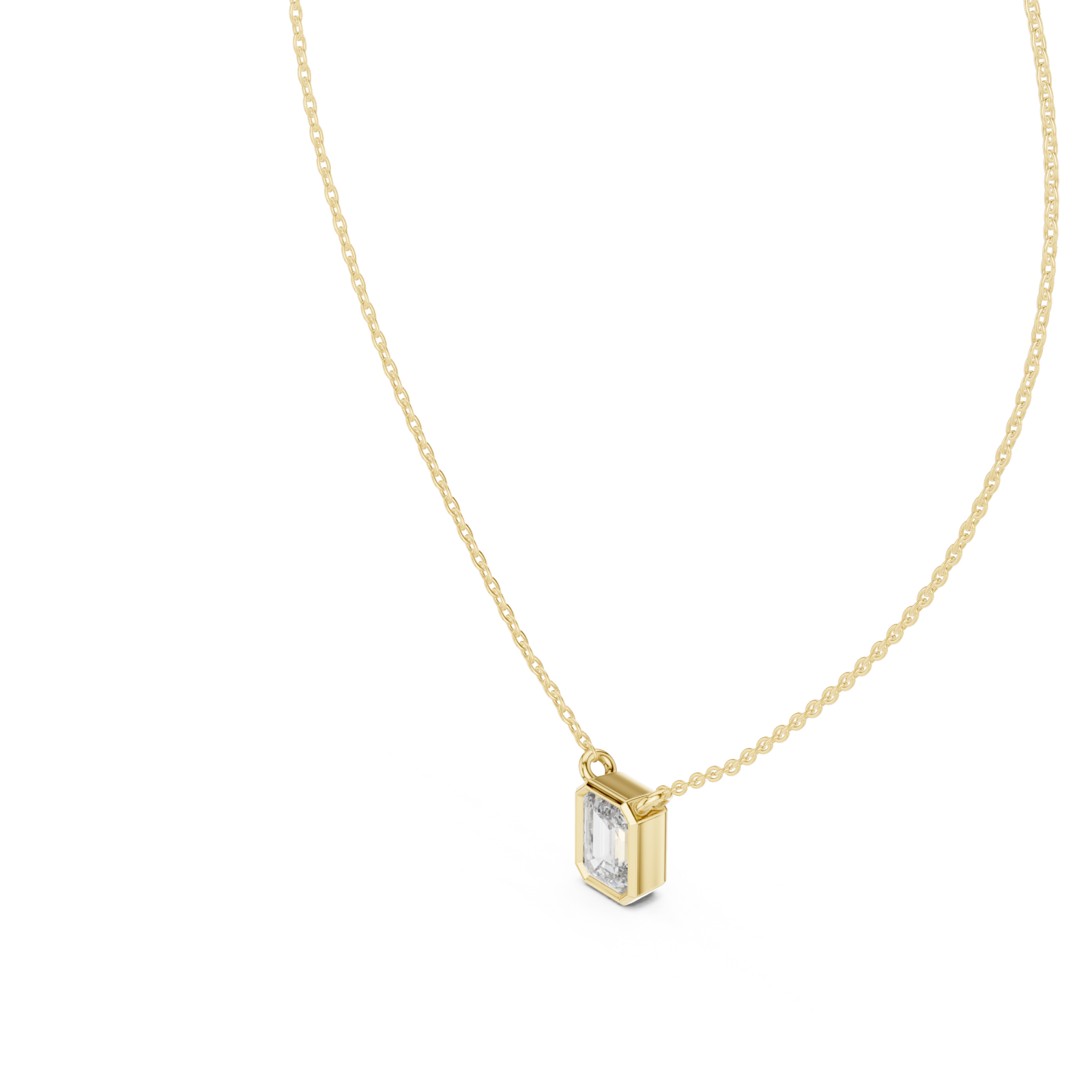 Gold Radiant Whisper Classic Bar Pendant Necklace Right View