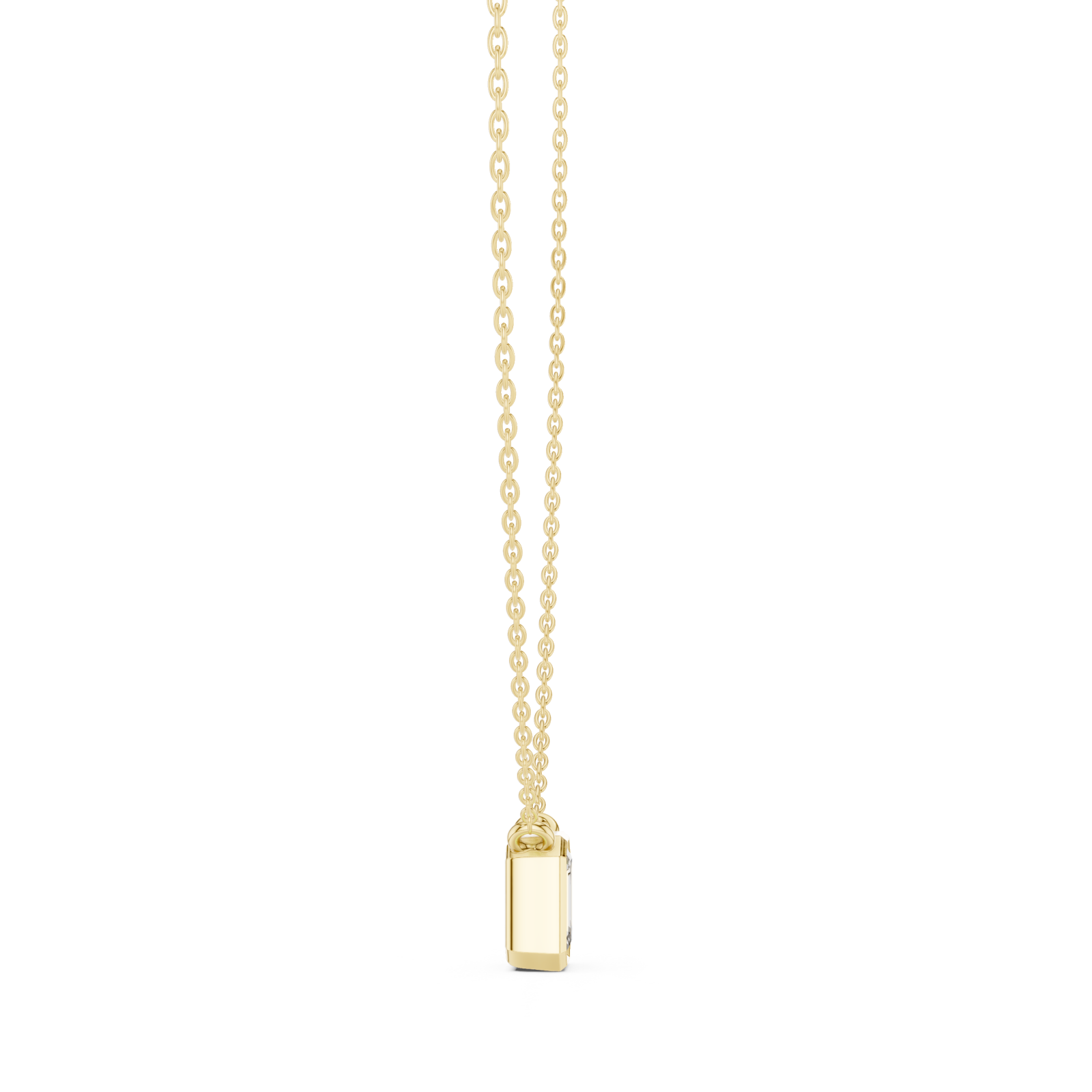  Gold Radiant Whisper Classic Bar Pendant Necklace Side View