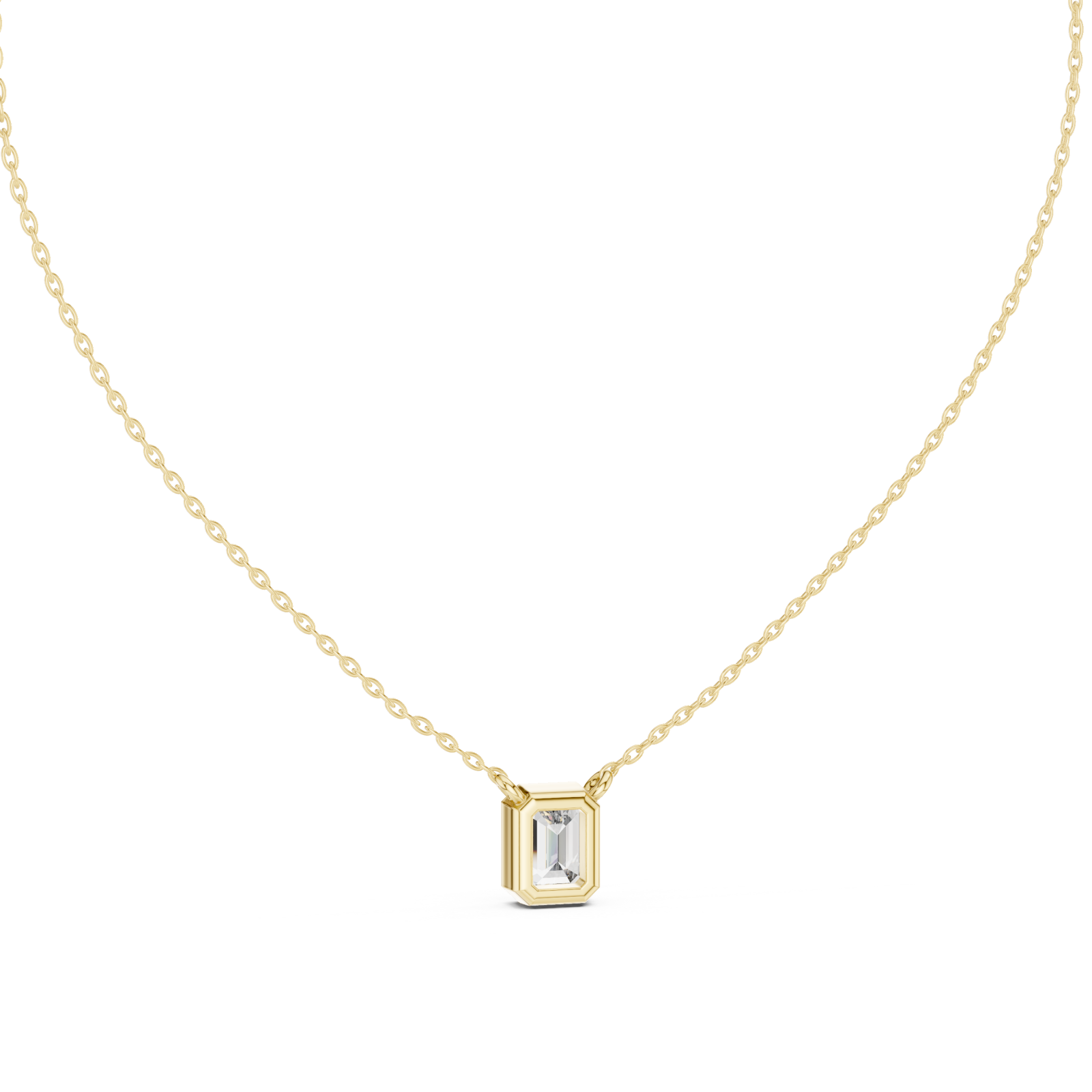  Gold Radiant Whisper Classic Bar Pendant Necklace Front View