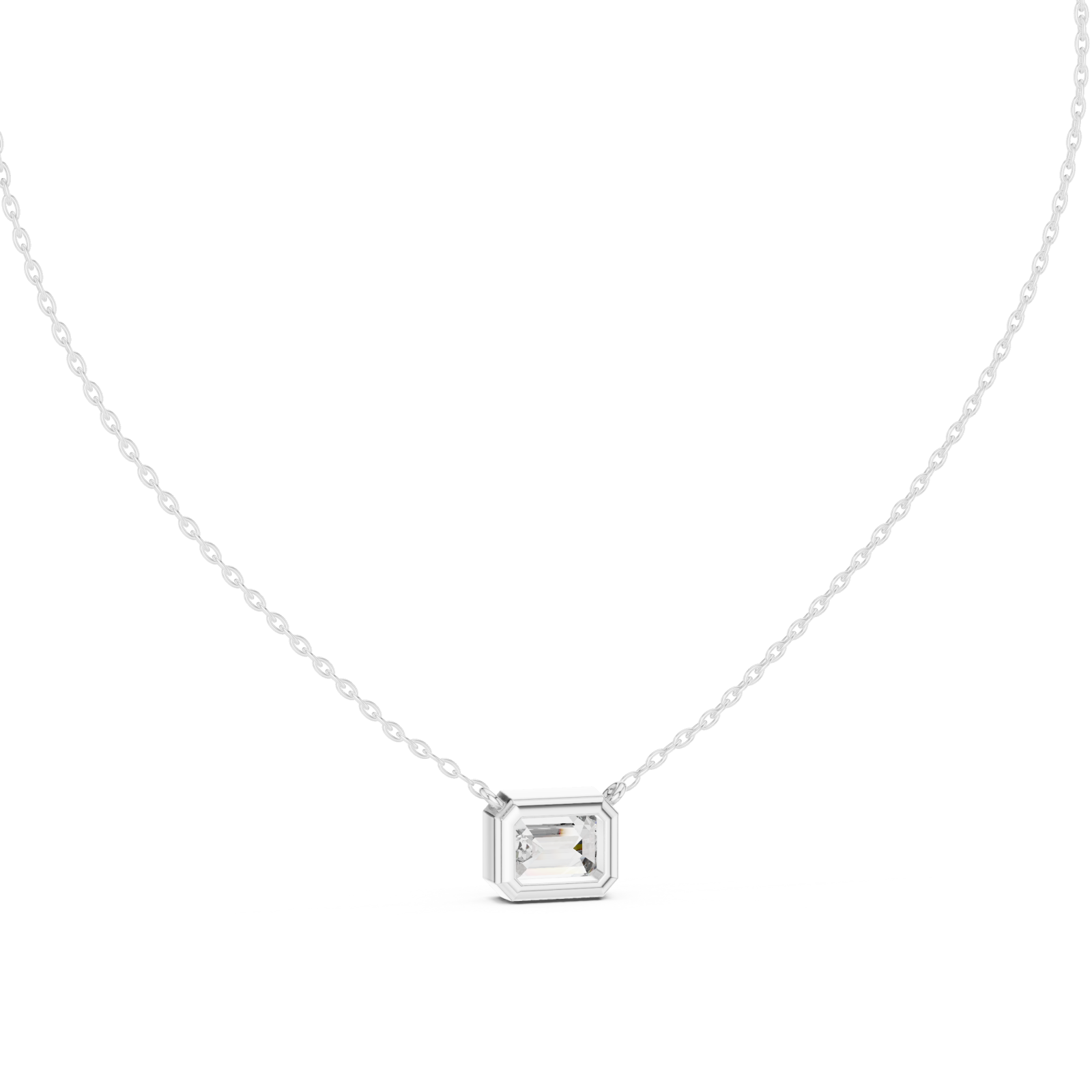  White Gold Pure Horizon Chic Pendant Front View