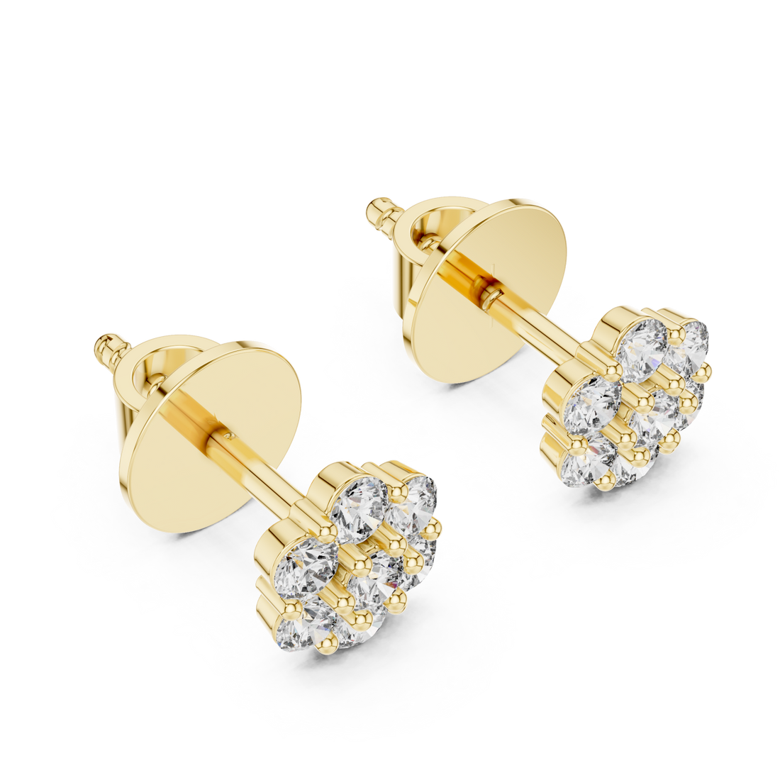 Gold Petal Whisper Sparkle Stud Earrings Right View
