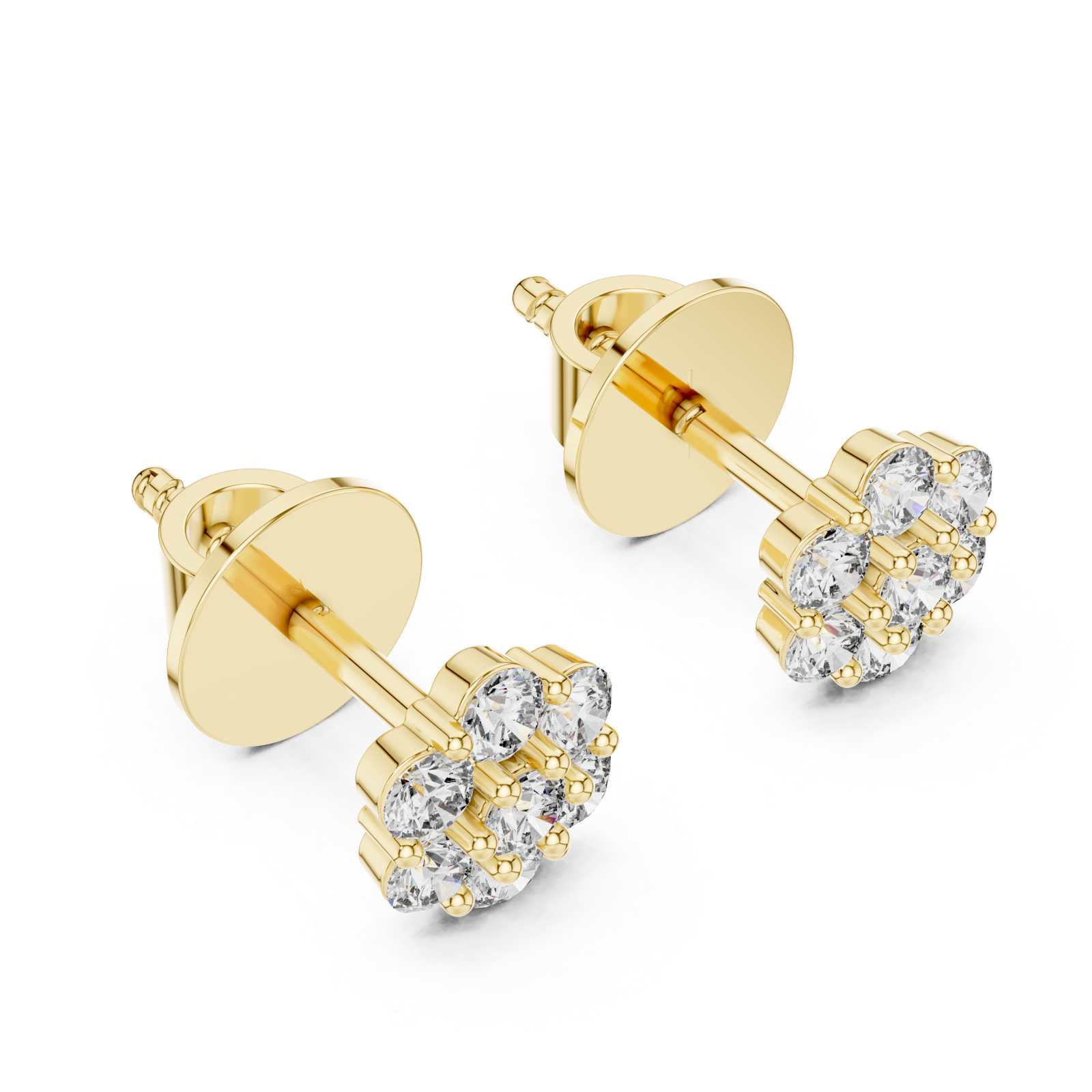 Gold Petal Whisper Sparkle Stud Earrings Right View
