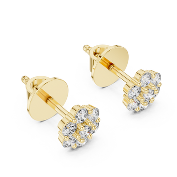 Gold Petal Whisper Sparkle Stud Earrings Right View