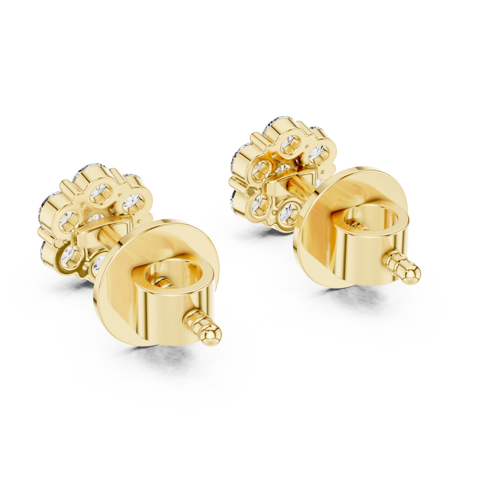 Gold Petal Whisper Sparkle Stud Earrings Side View