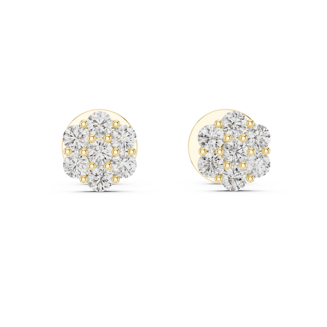 Gold Petal Whisper Sparkle Stud Earrings Right View