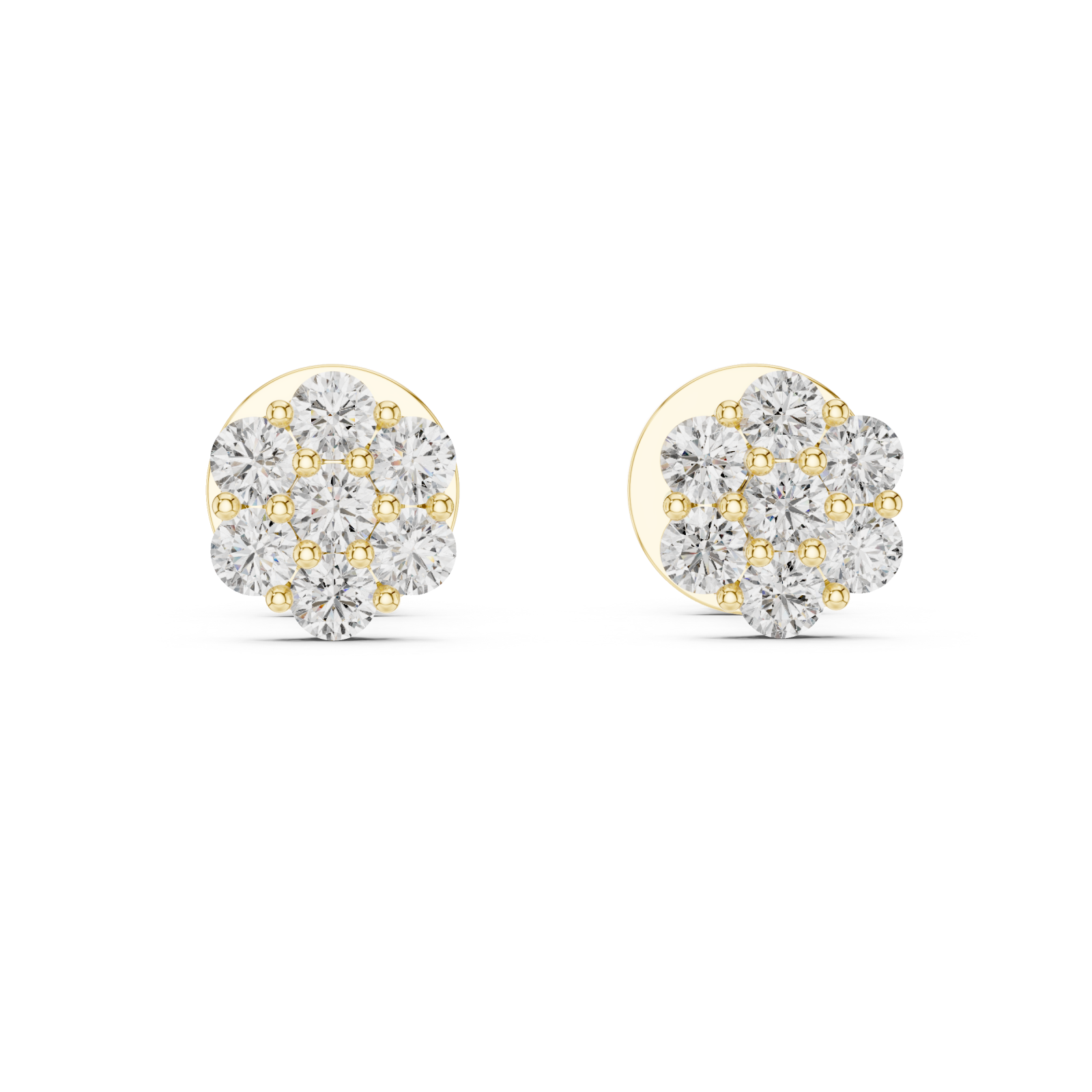  Gold Petal Whisper Sparkle Stud Earrings Front View