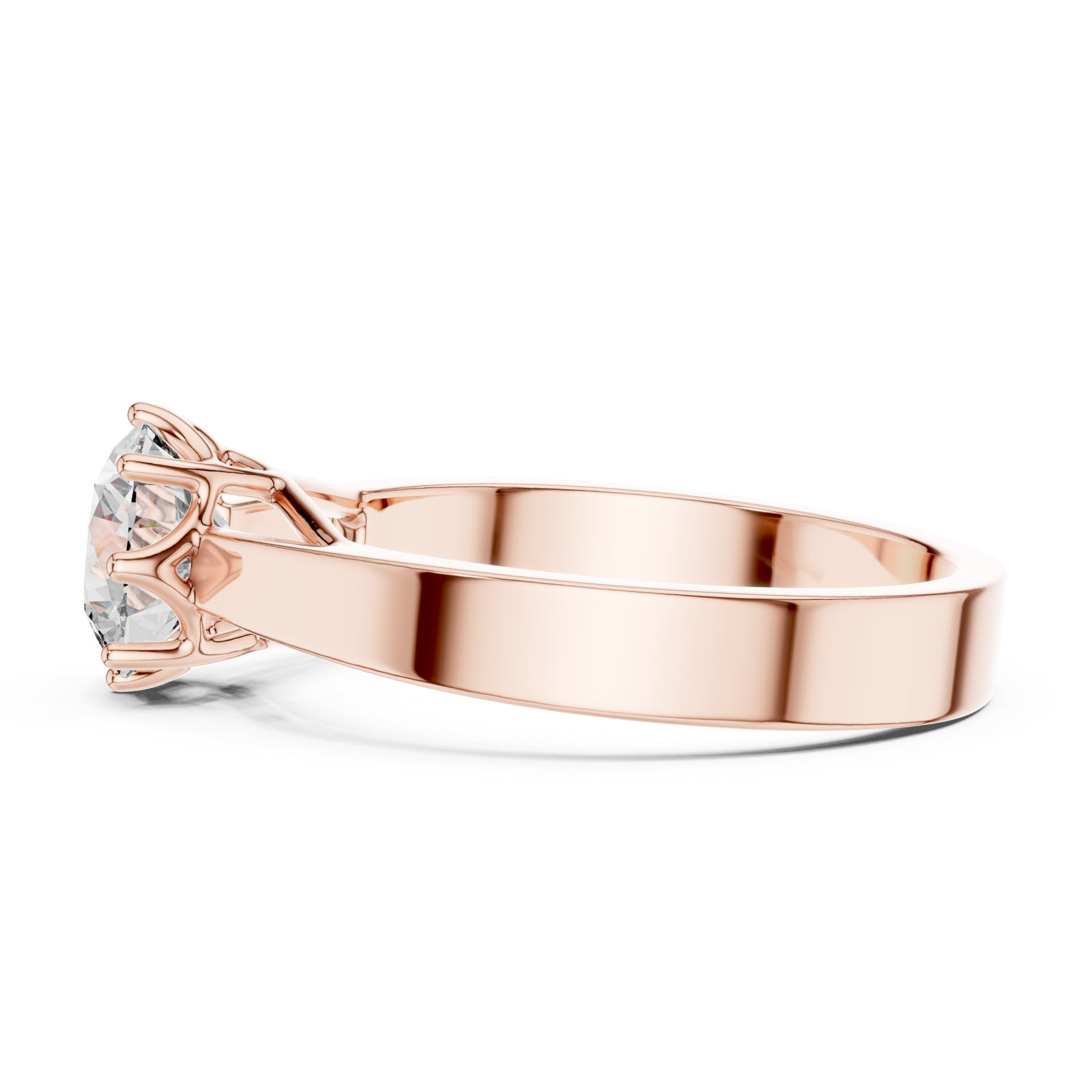  Rose Gold Celestial Embrace Classic Band Ring Side View