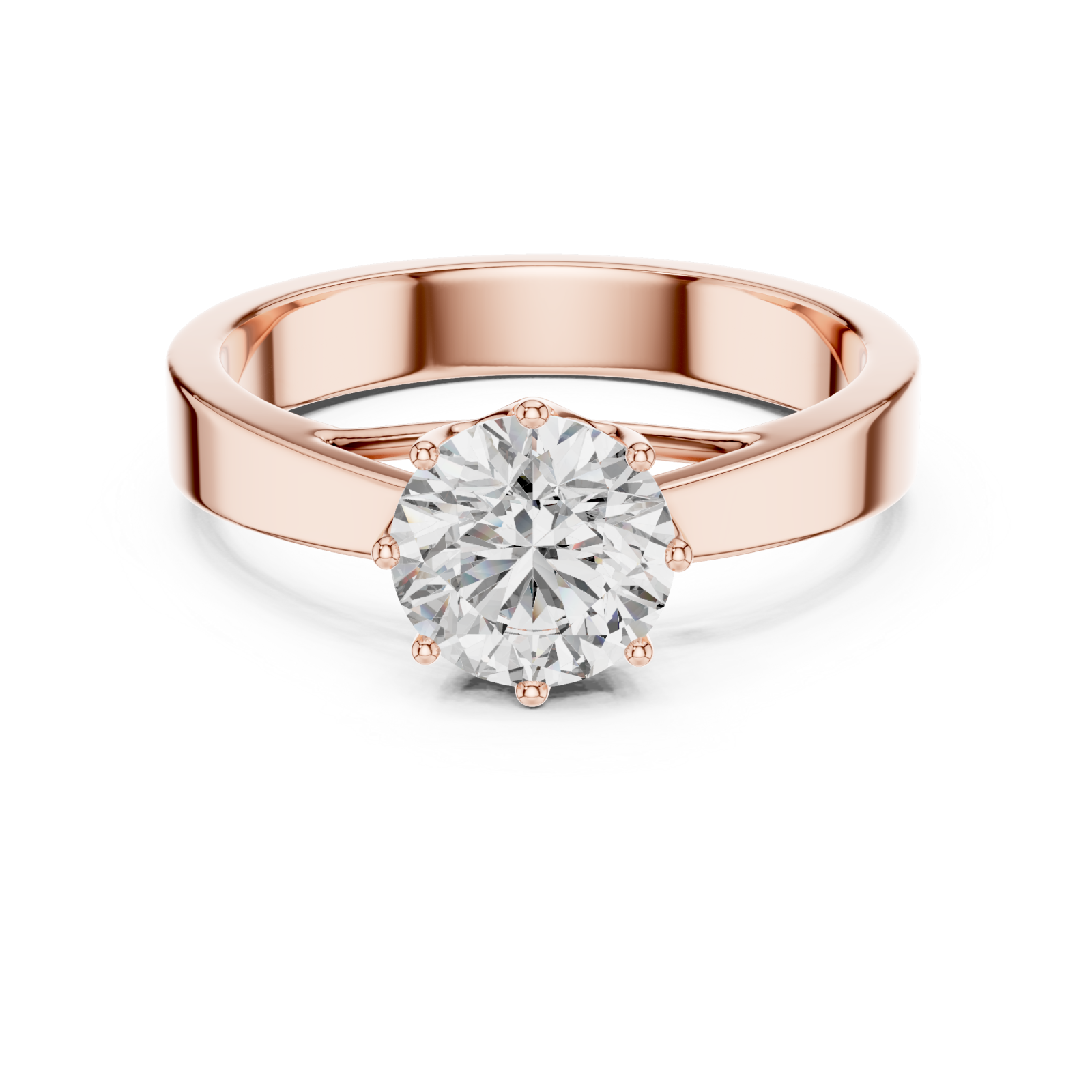  Rose Gold Celestial Embrace Classic Band Ring Front View