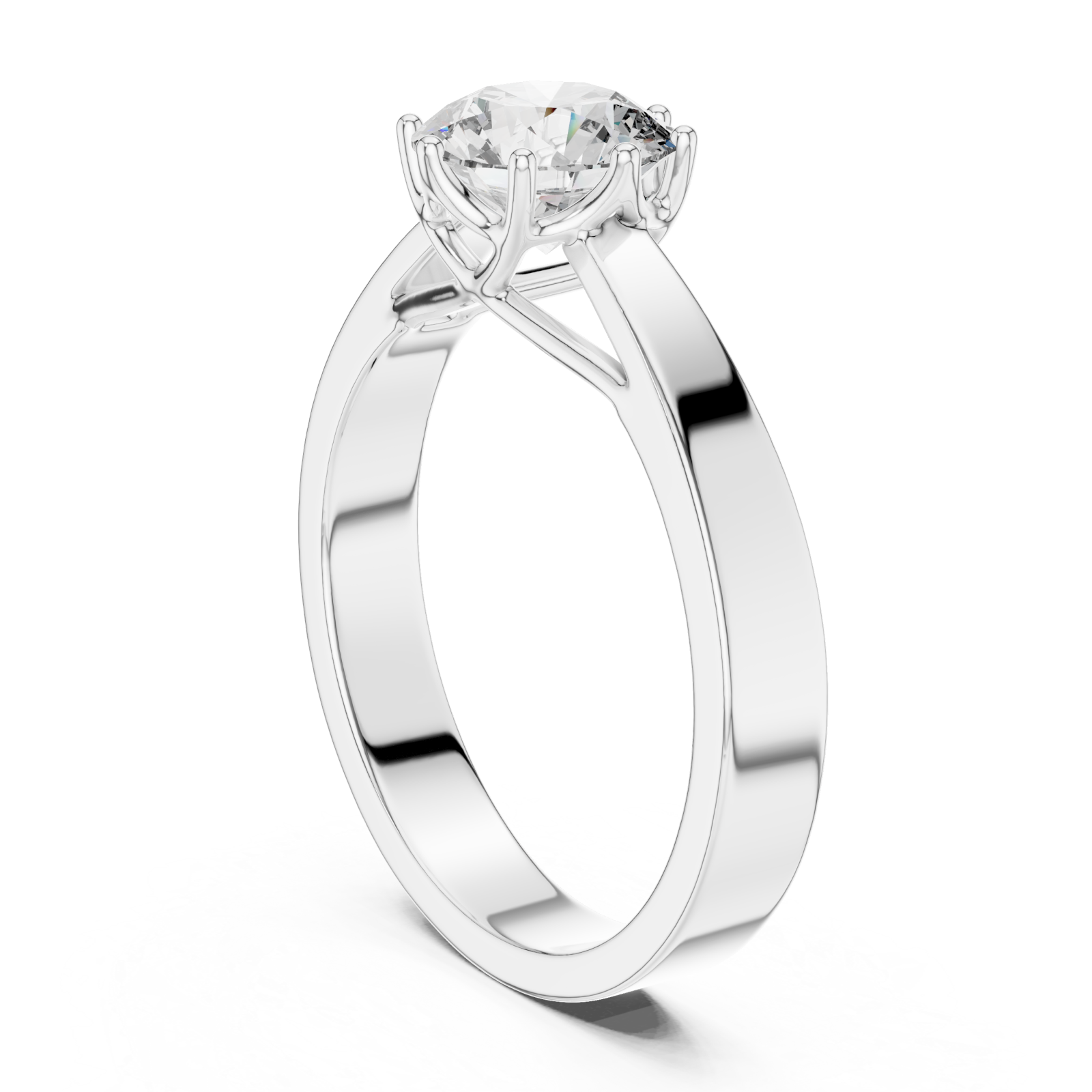  White Gold Celestial Embrace Classic Band Ring Left View