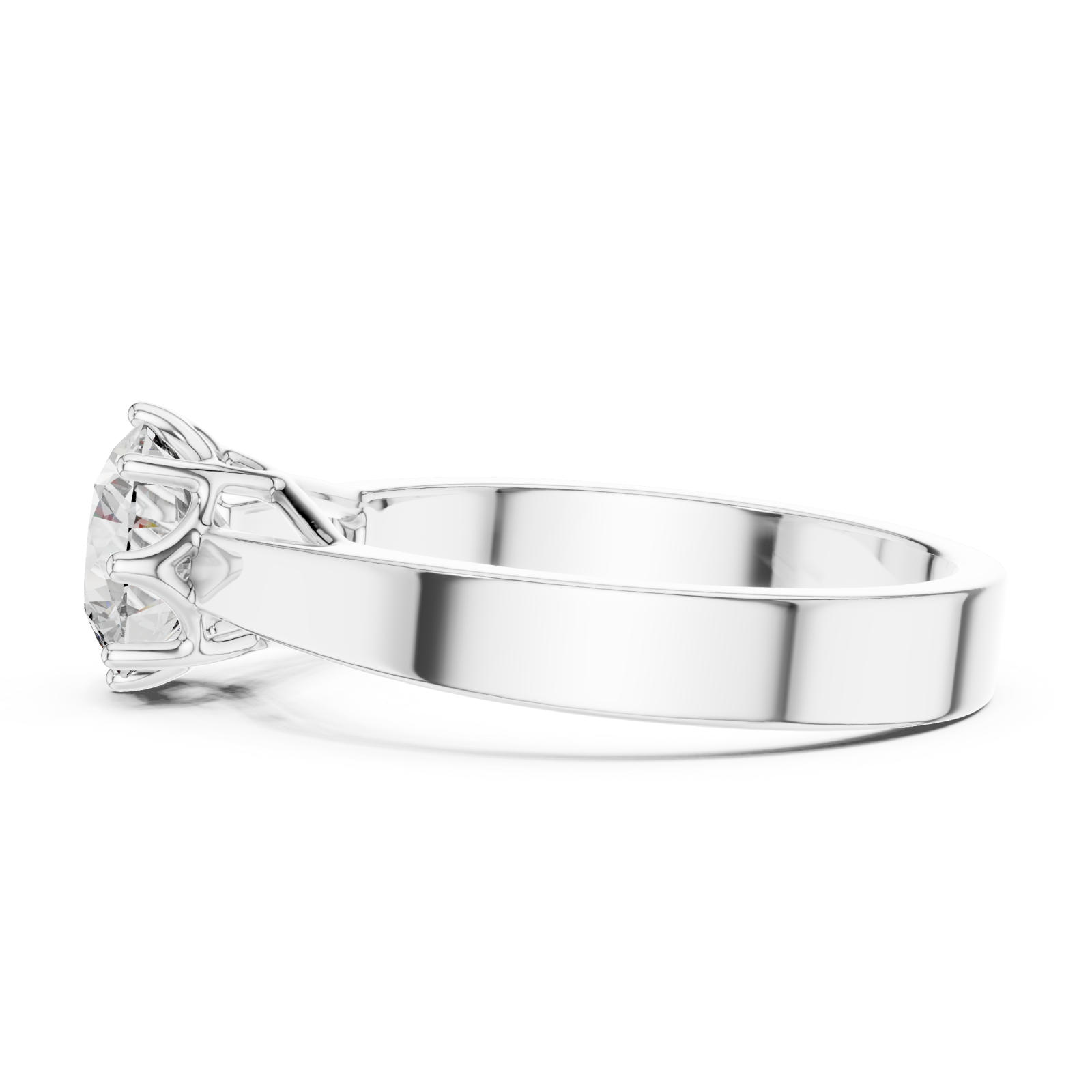  White Gold Celestial Embrace Classic Band Ring Side View