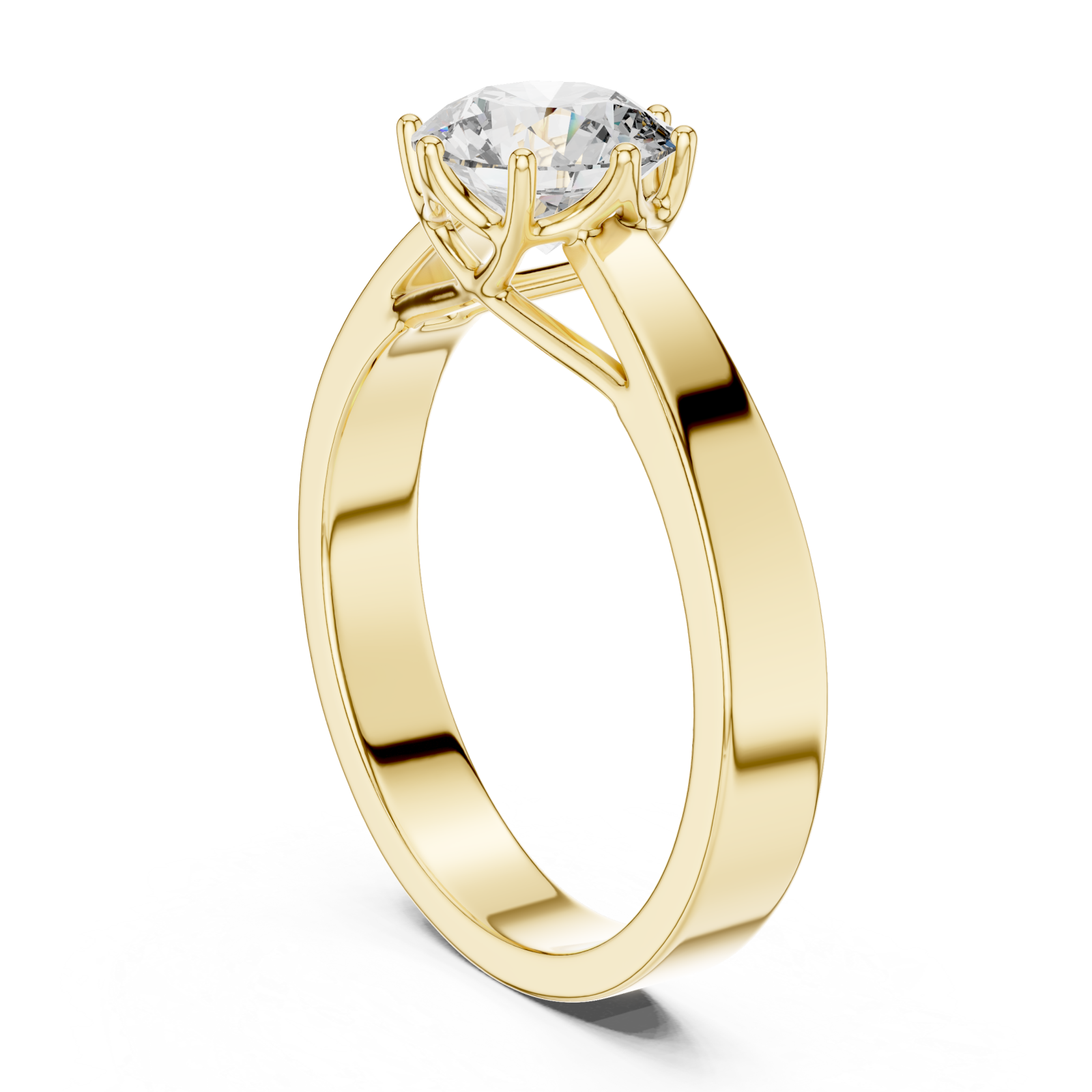  Gold Celestial Embrace Classic Band Ring Left View
