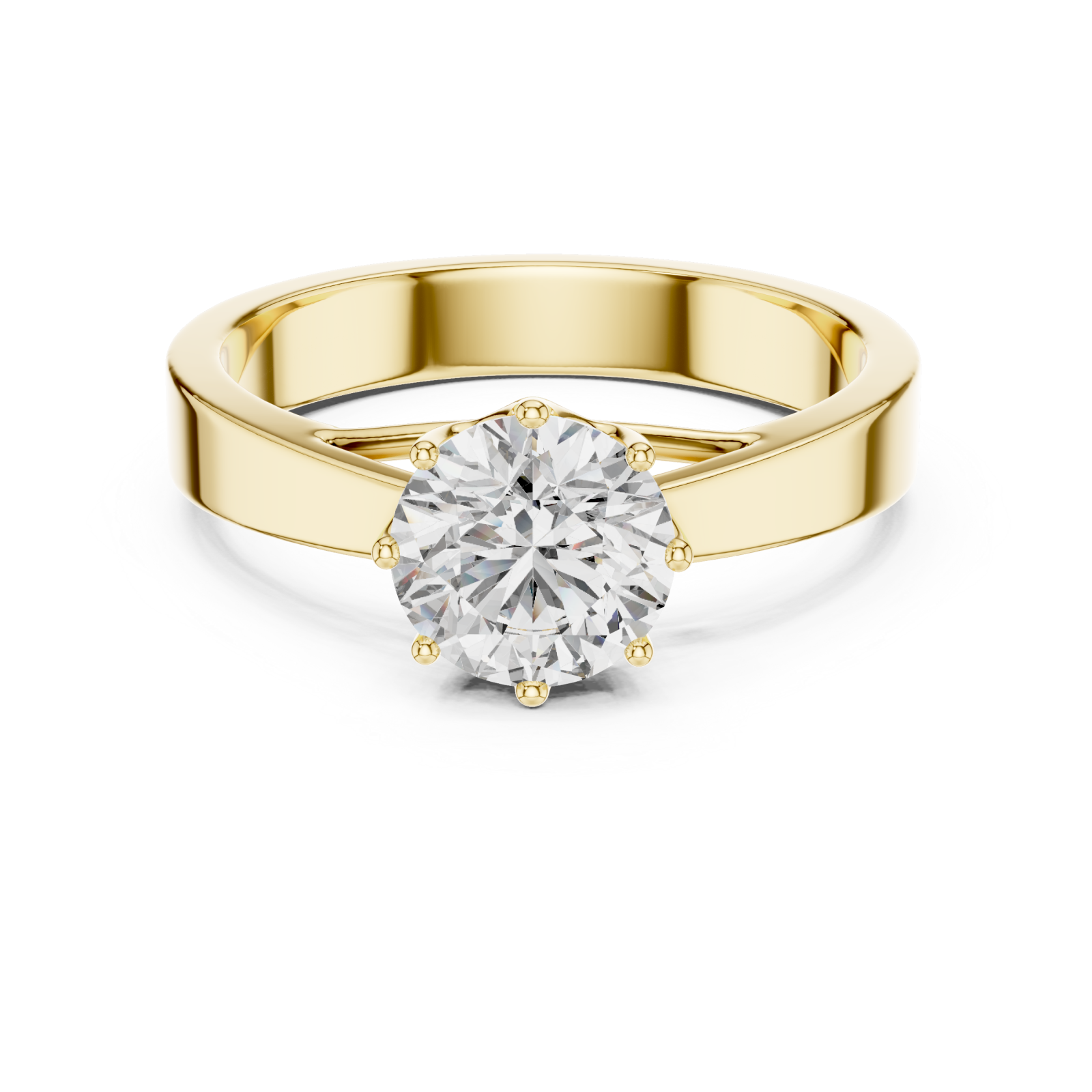  Gold Celestial Embrace Classic Band Ring Front View