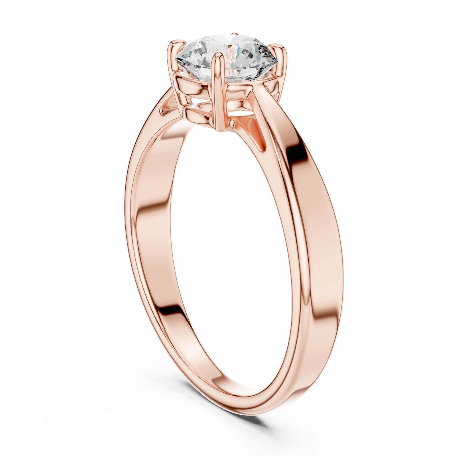  Rose Gold Celeste Embrace Solitaire Ring Left View