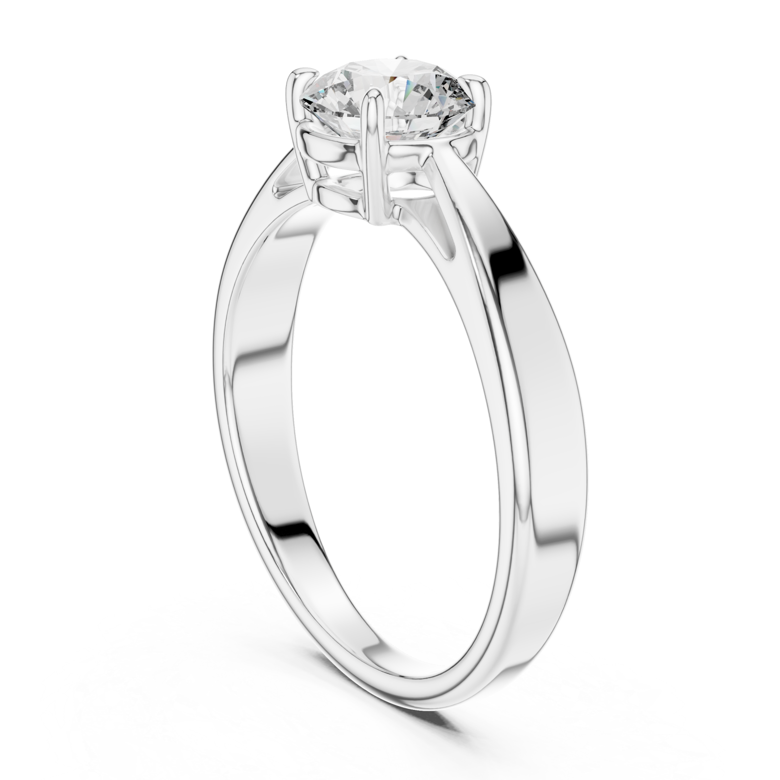  White Gold Celeste Embrace Solitaire Ring Left View