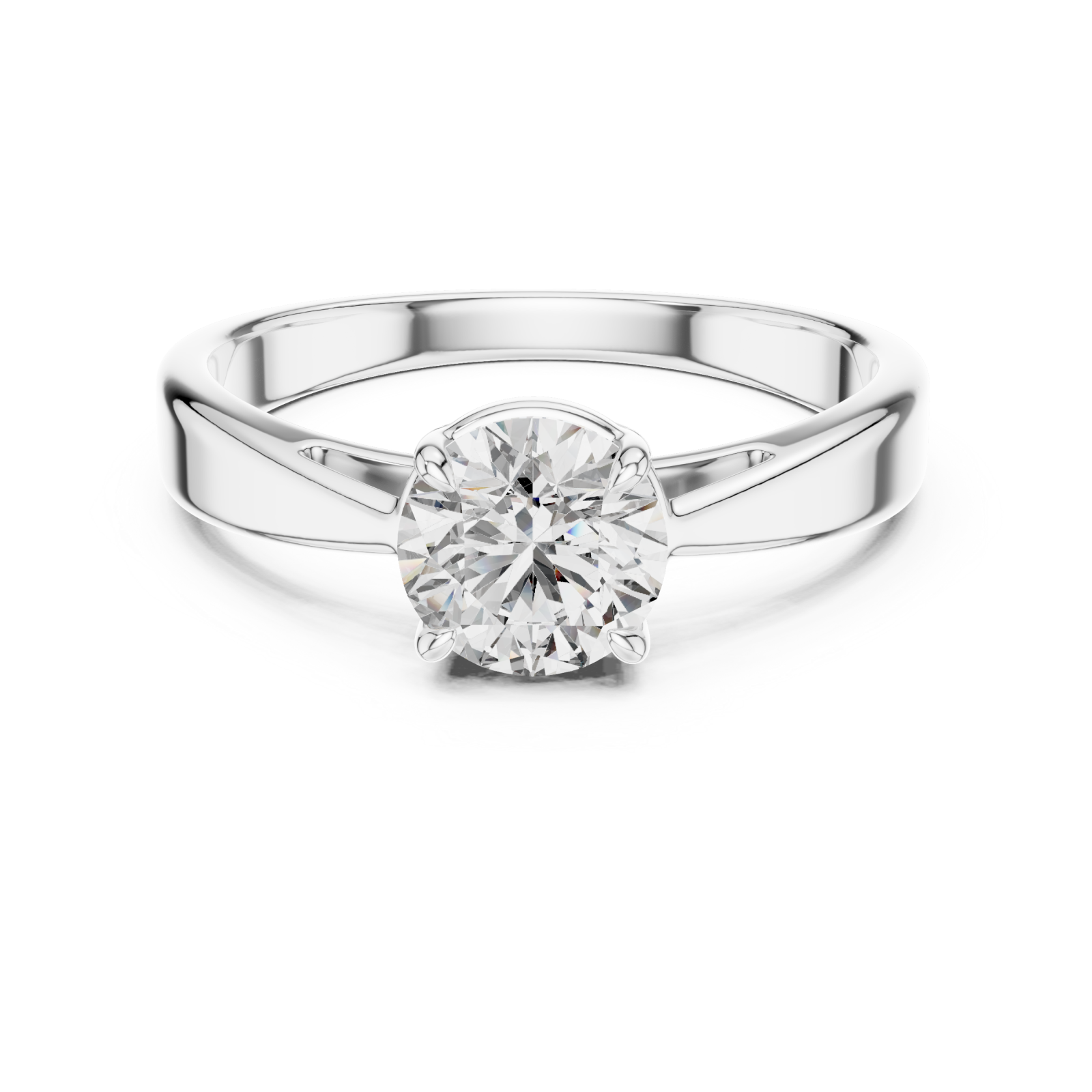  White Gold Celeste Embrace Solitaire Ring Front View