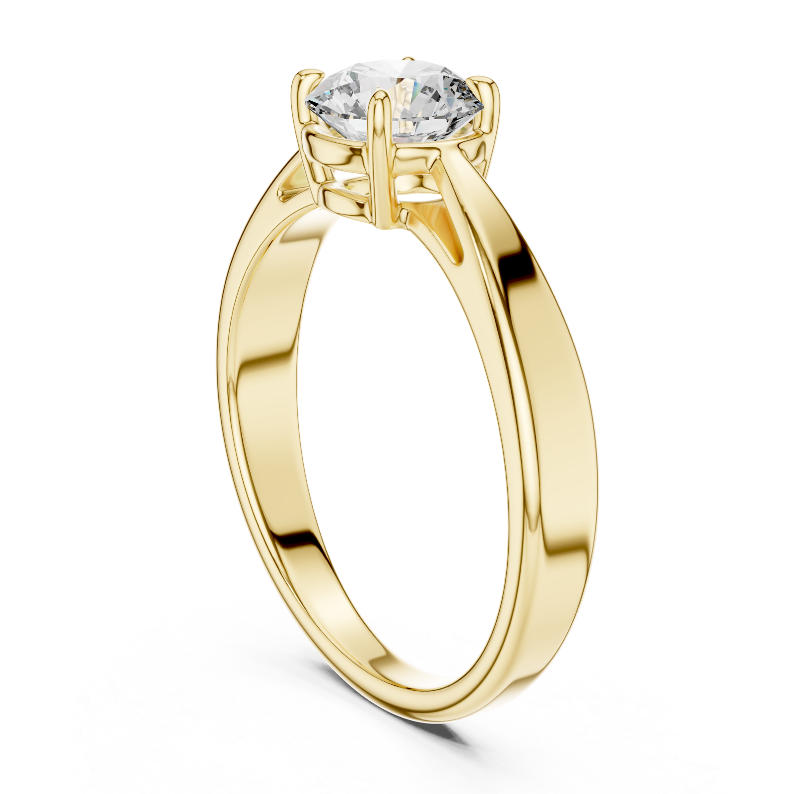  Gold Celeste Embrace Solitaire Ring Left View