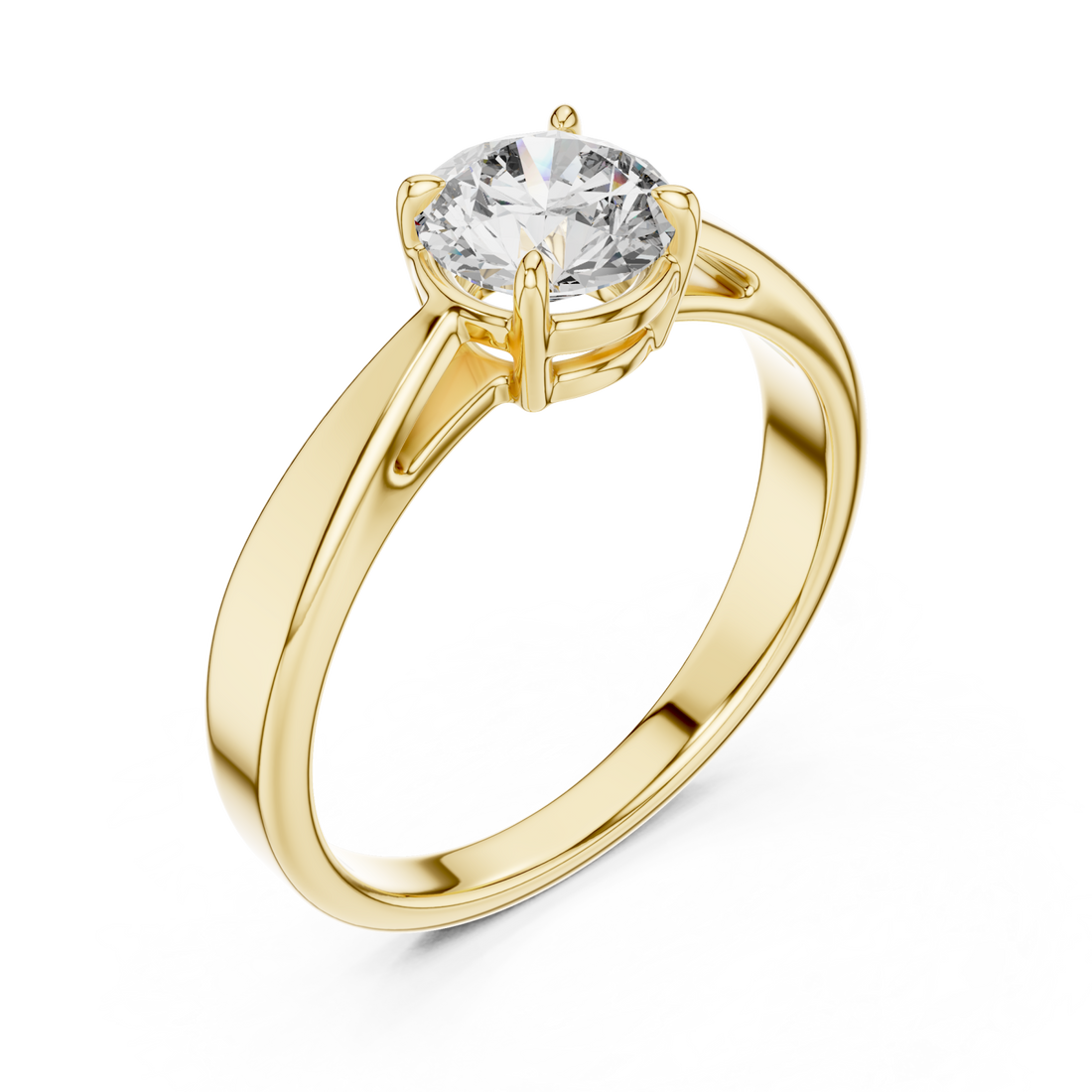 Gold Celeste Embrace Solitaire Ring Right View