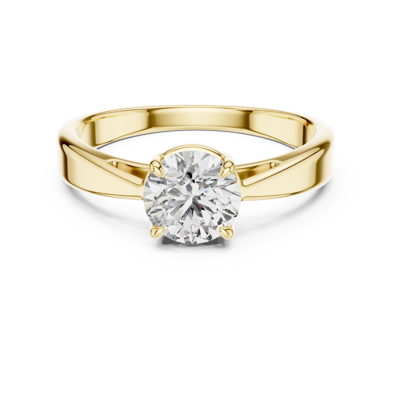  Gold Celeste Embrace Solitaire Ring Front View