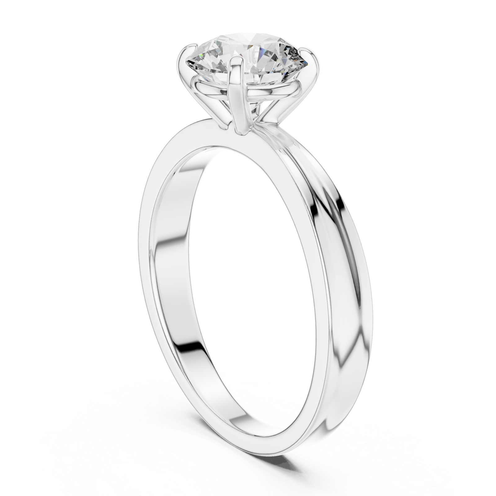  White Gold Beloved Aurora Solitaire Ring Left View