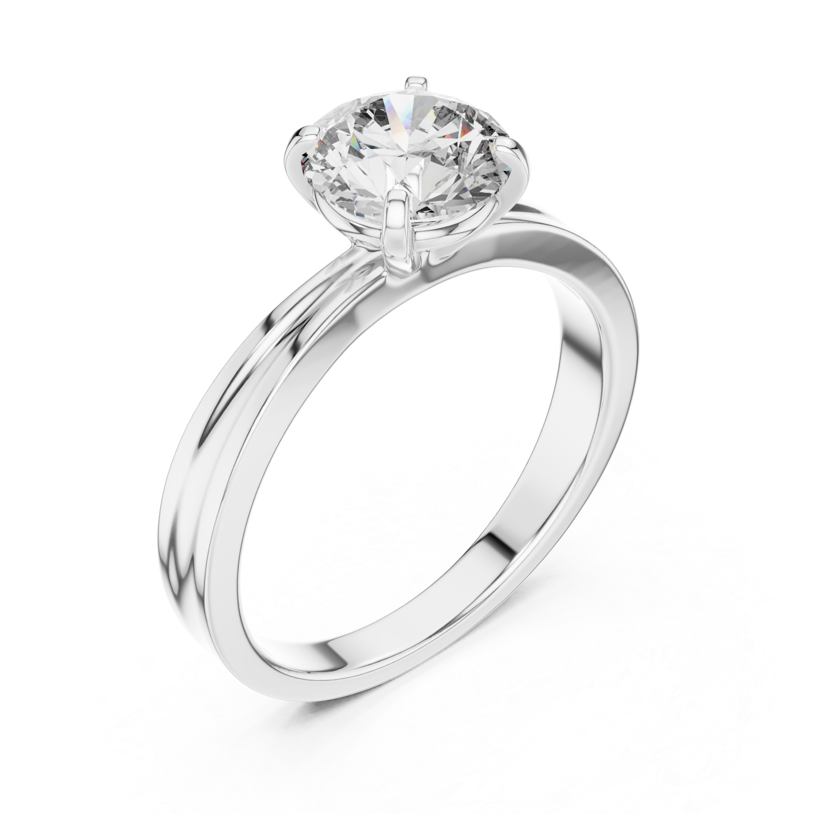  White Gold Beloved Aurora Solitaire Ring Right View