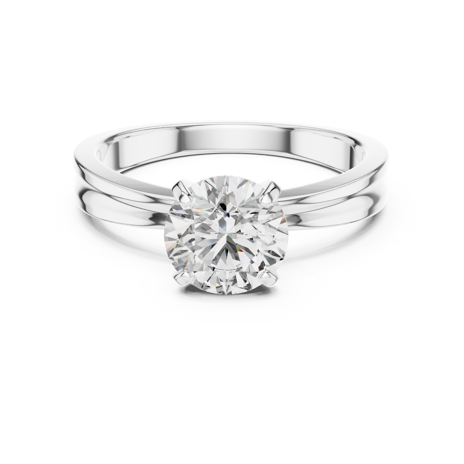 White Gold Beloved Aurora Solitaire Ring Front View