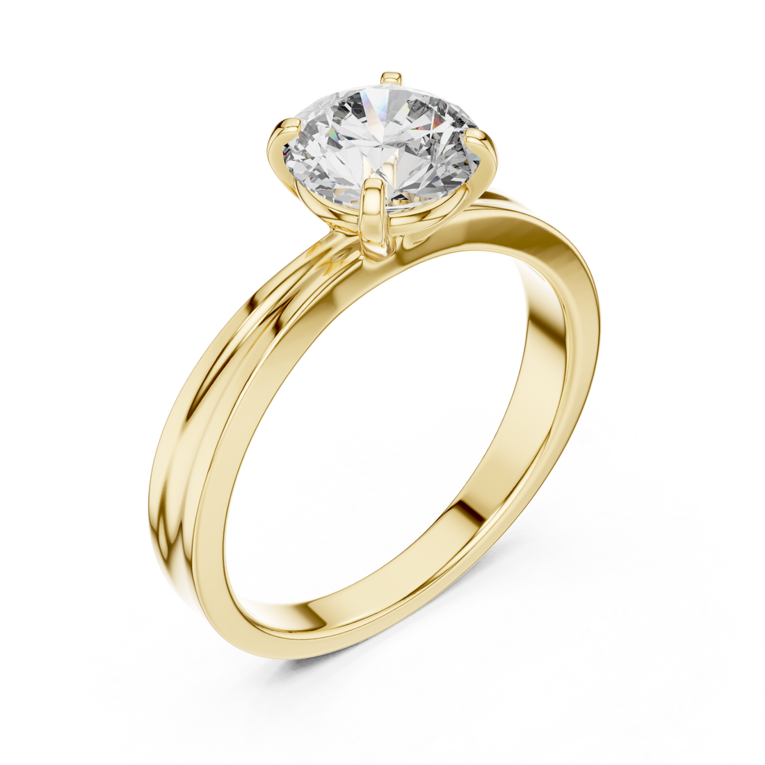 Gold Beloved Aurora Solitaire Ring Right View