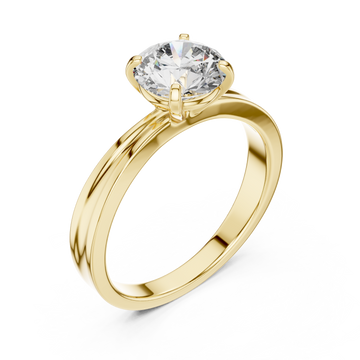 Gold Beloved Aurora Solitaire Ring Right View