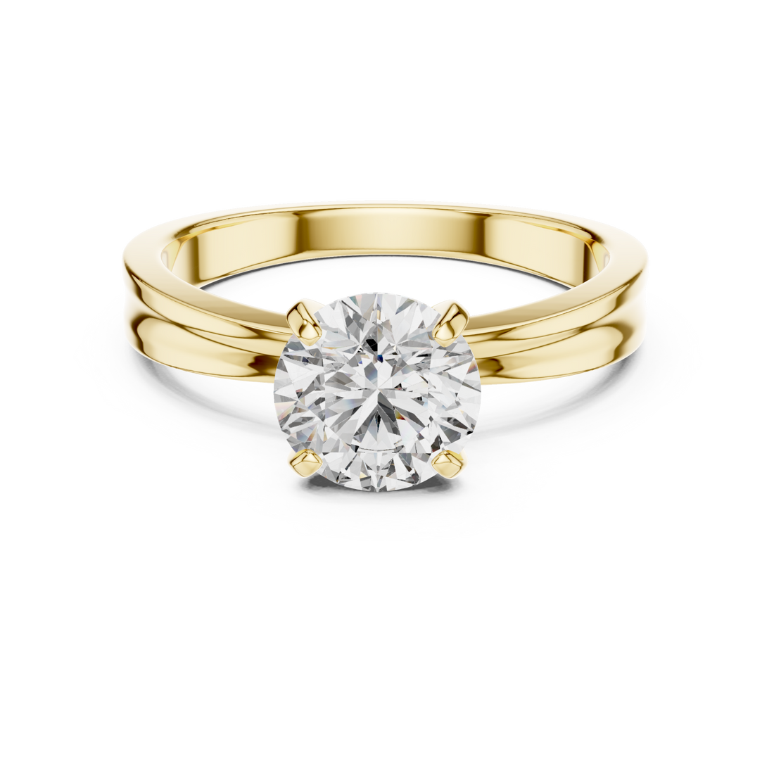 Gold Beloved Aurora Solitaire Ring Right View