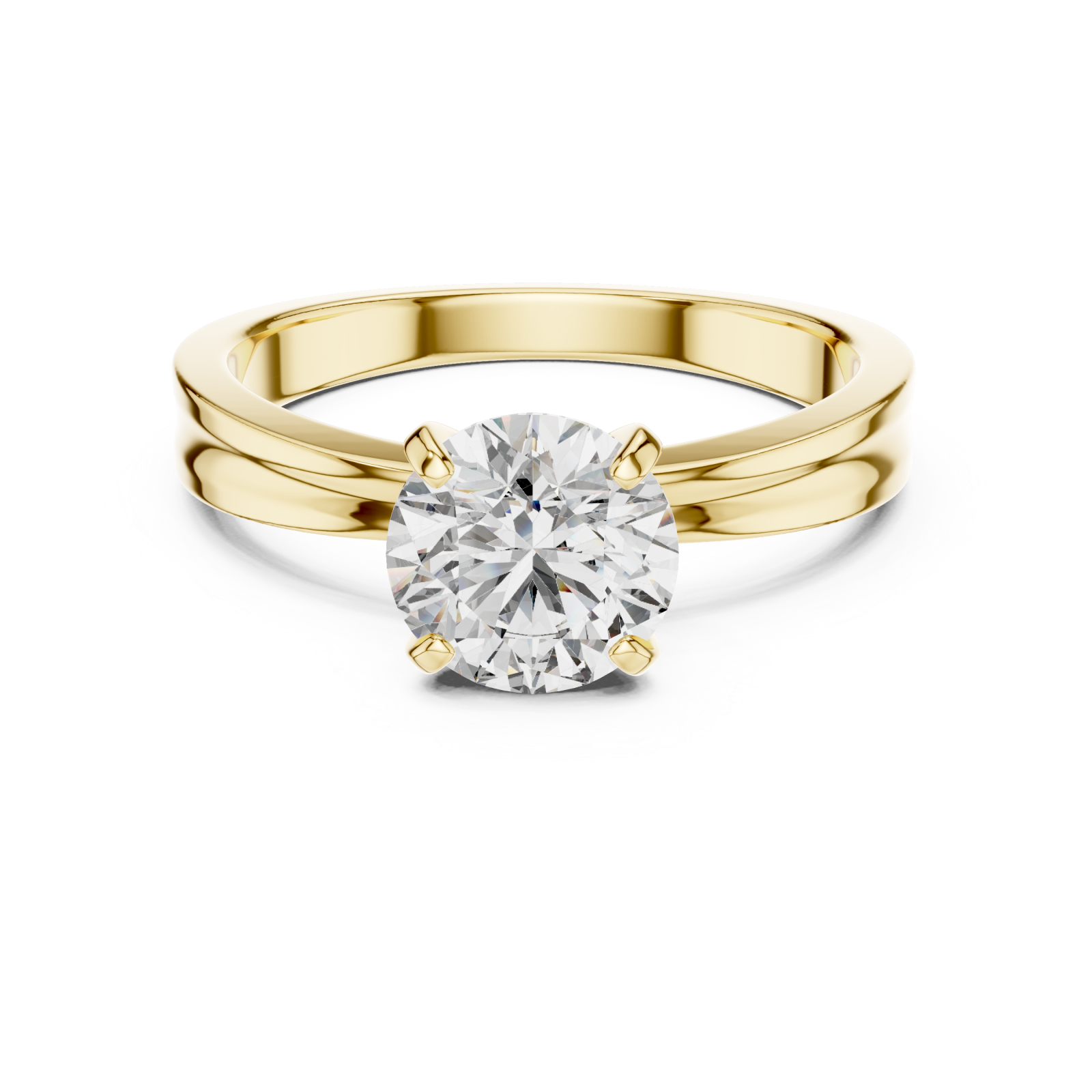  Gold Beloved Aurora Solitaire Ring Front View