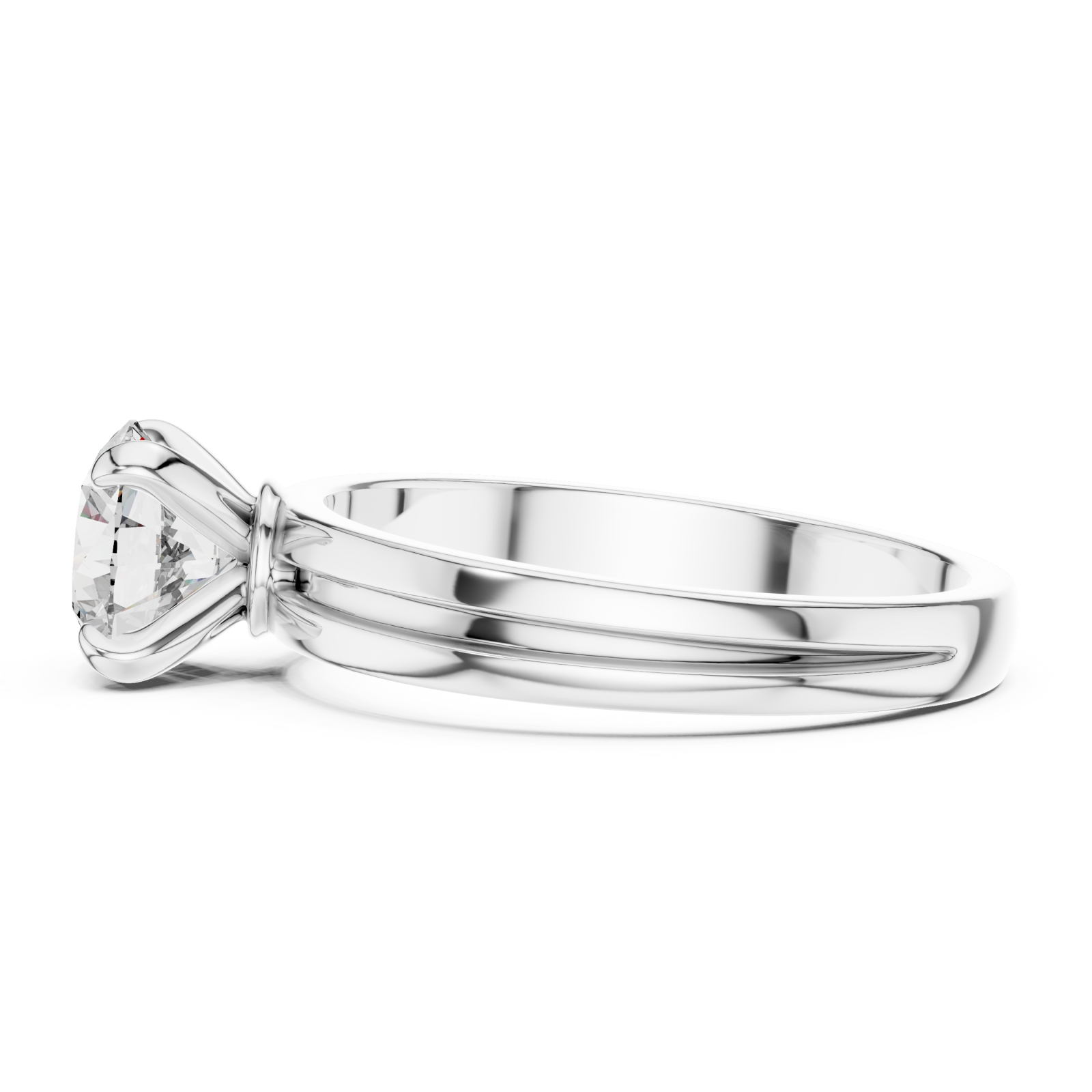  White Gold Celestial Embrace Statement Ring Side View