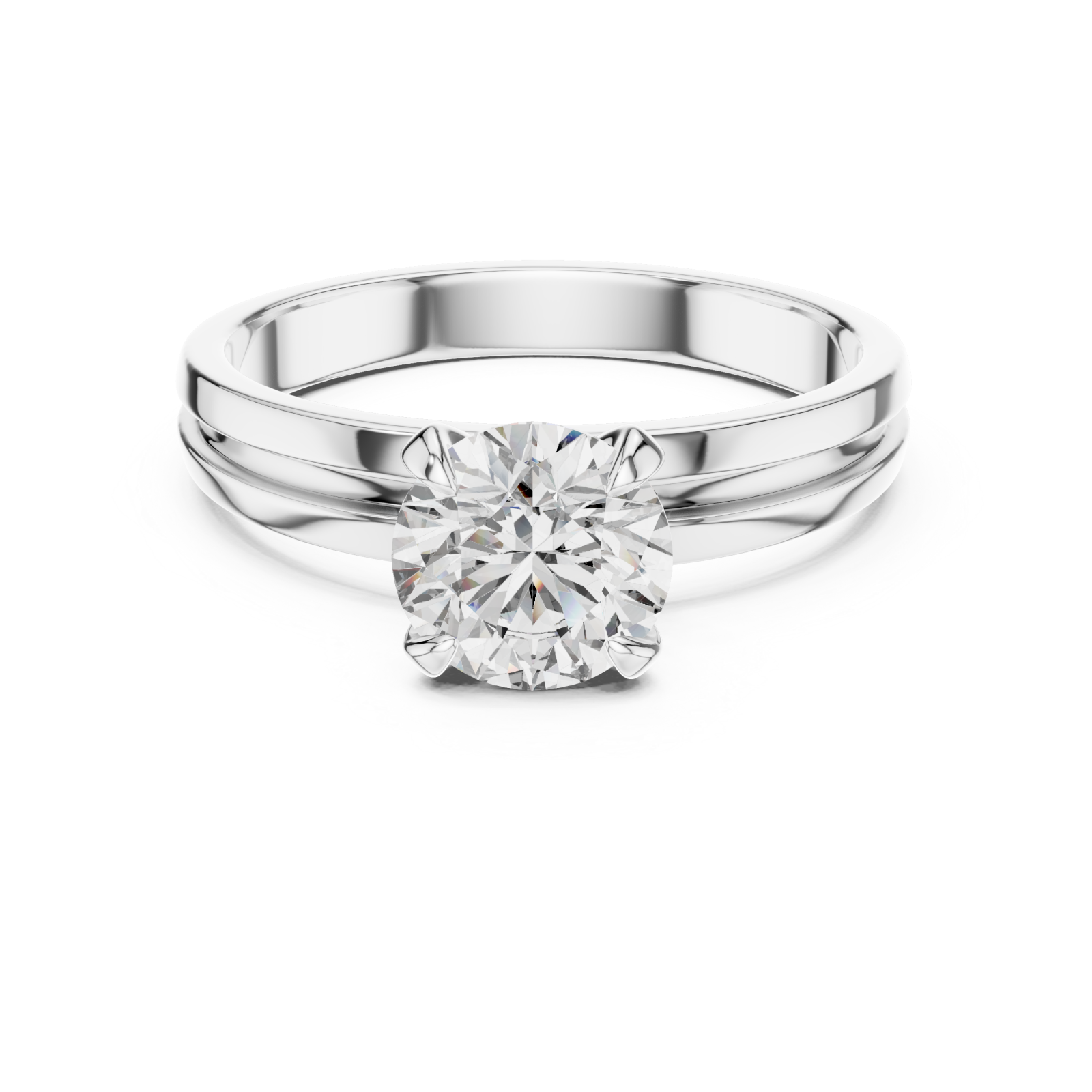  White Gold Celestial Embrace Statement Ring Front View