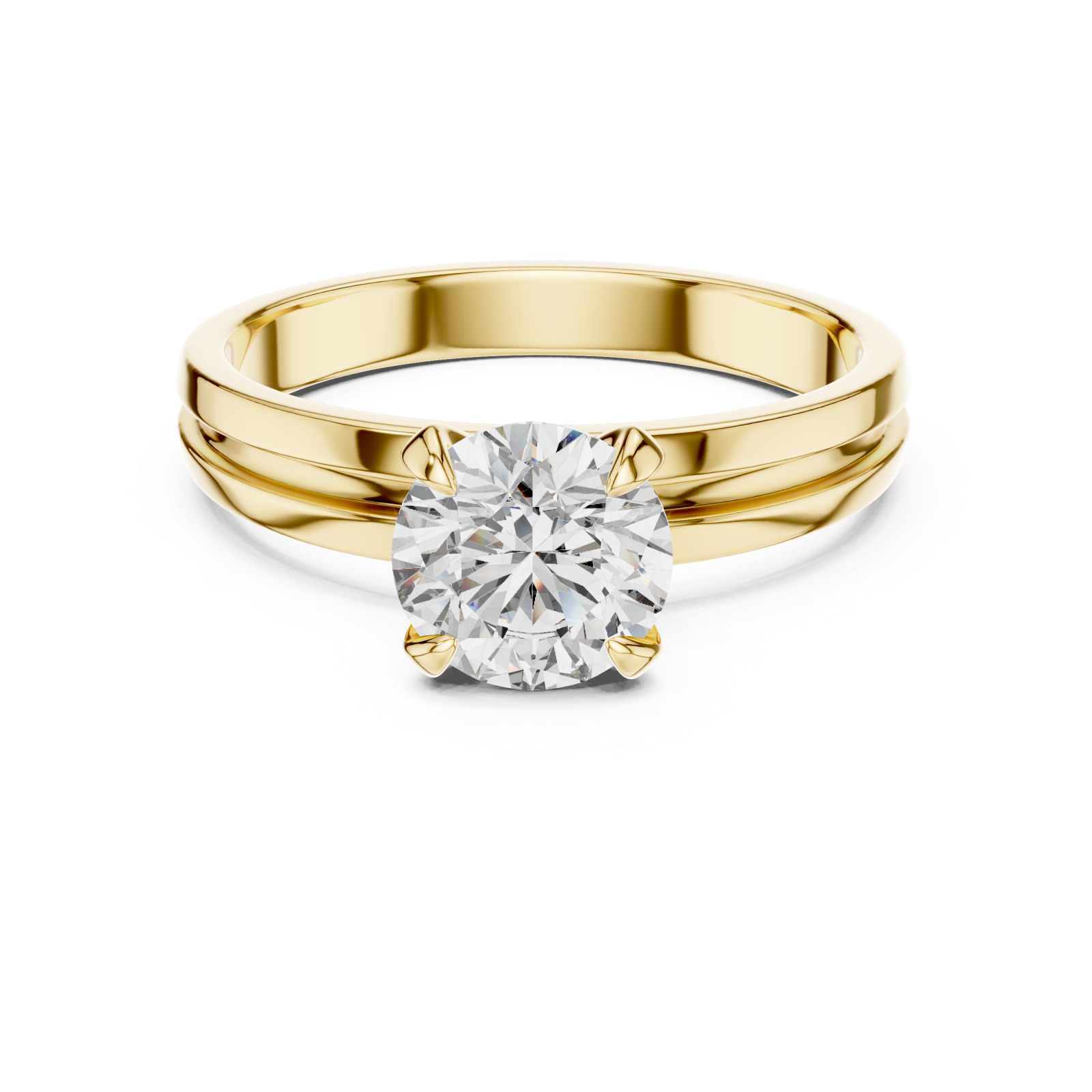  Gold Celestial Embrace Statement Ring Front View