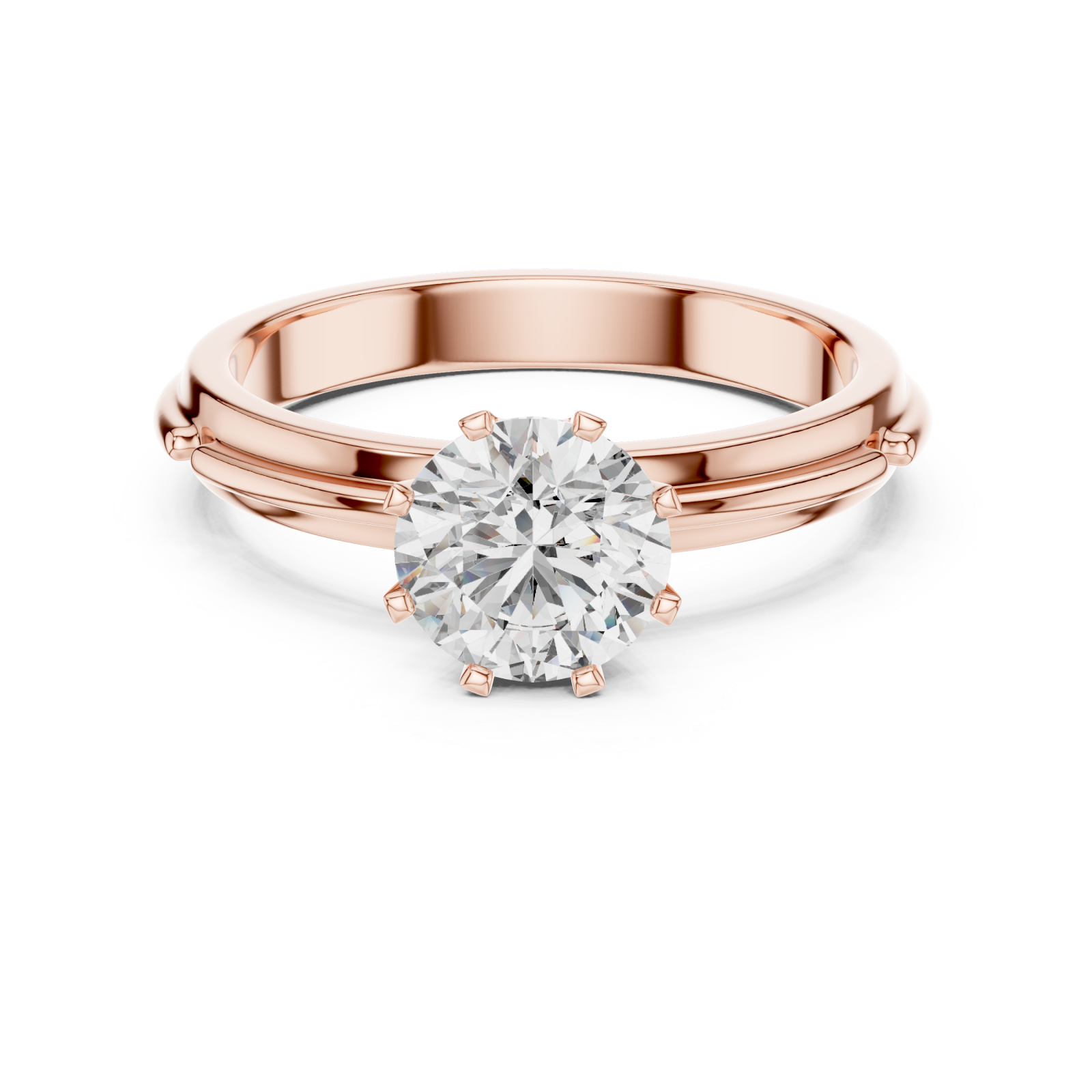  Rose Gold Vintage Harmony Luxe Statement Ring Front View