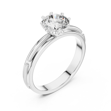  White Gold Vintage Harmony Luxe Statement Ring Right View