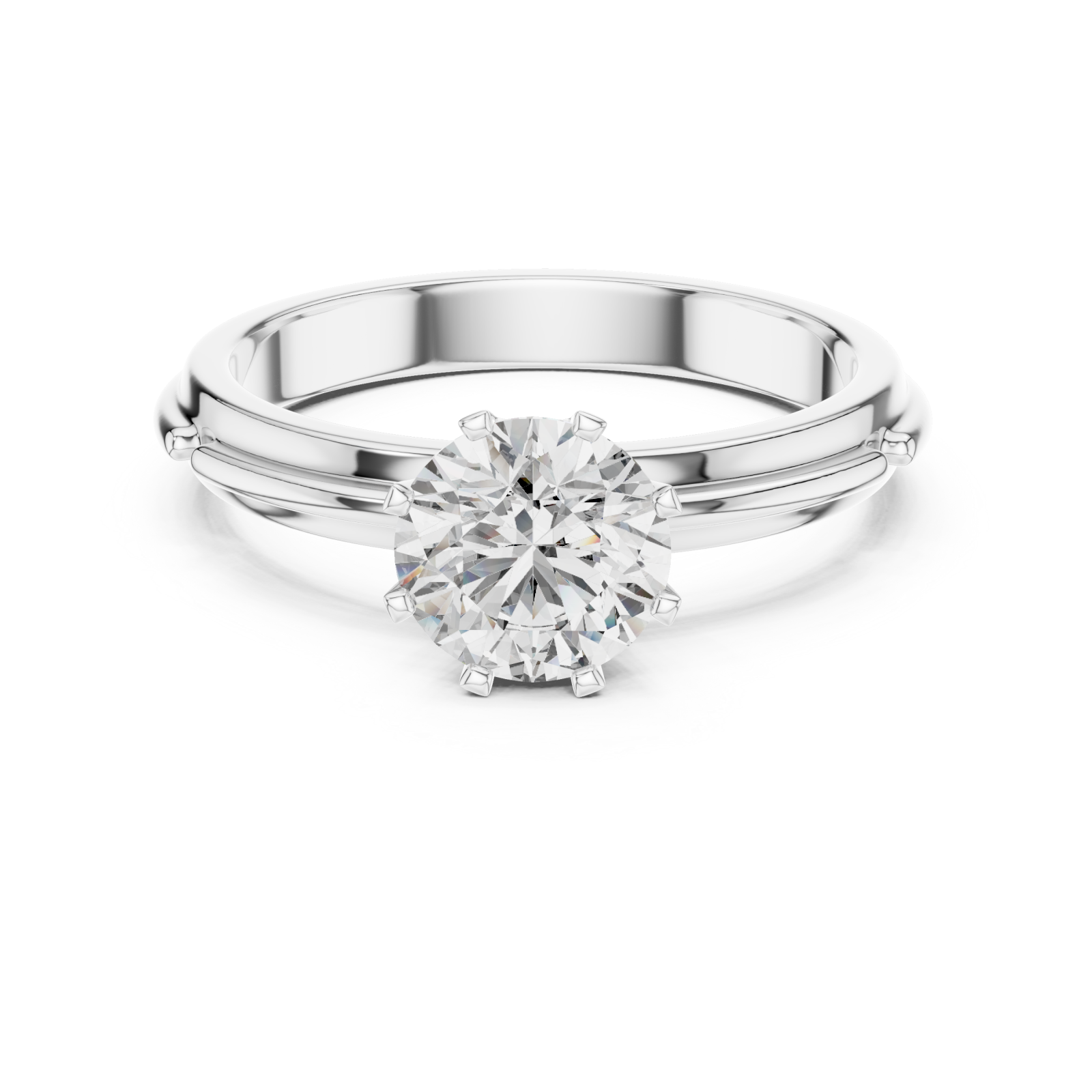  White Gold Vintage Harmony Luxe Statement Ring Front View