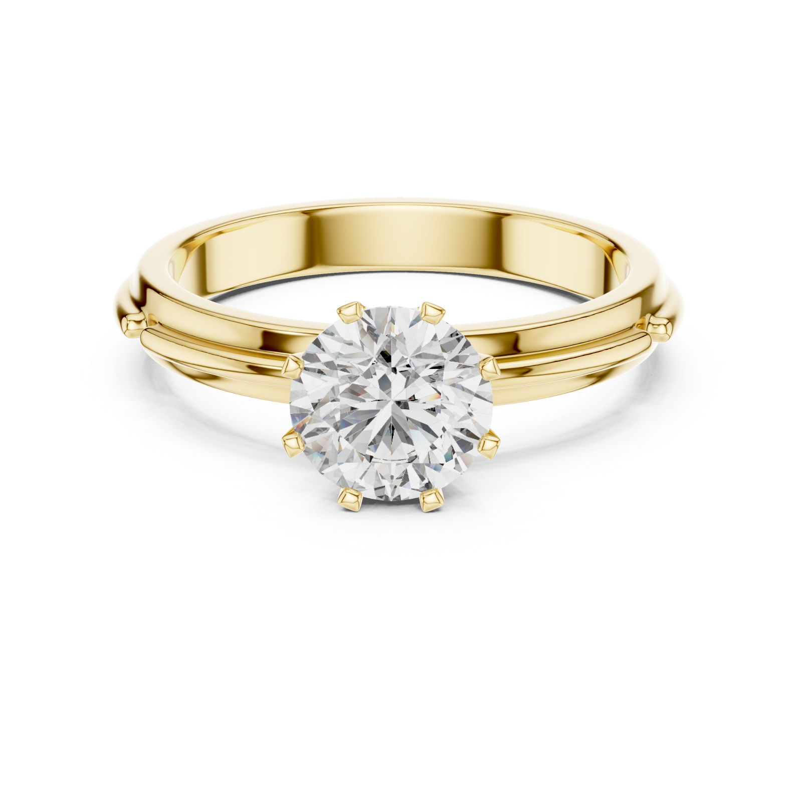  Gold Vintage Harmony Luxe Statement Ring Front View