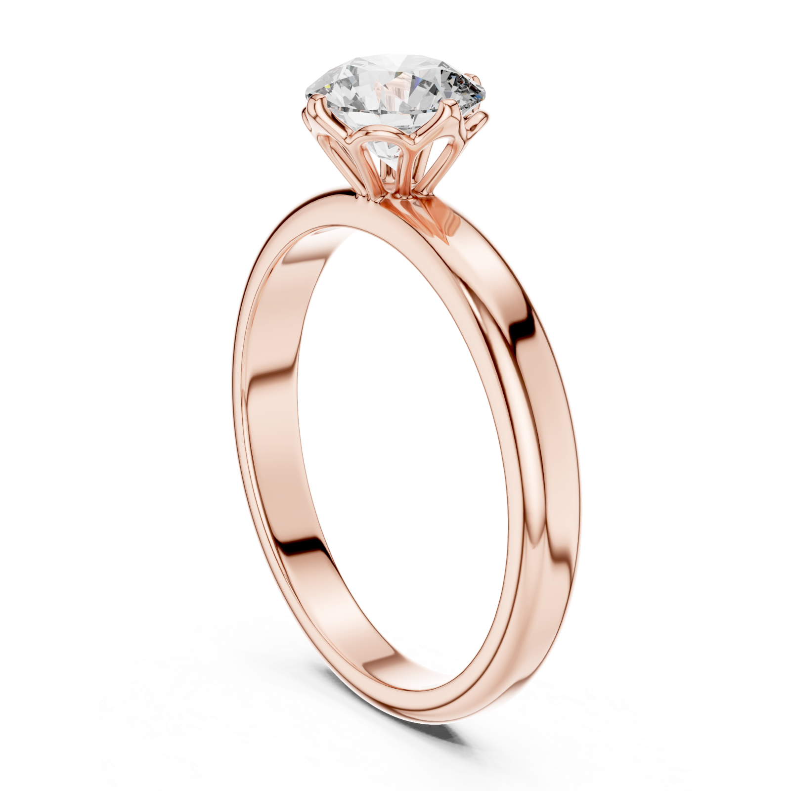  Rose Gold Aurora Whisper Solitaire Ring Left View