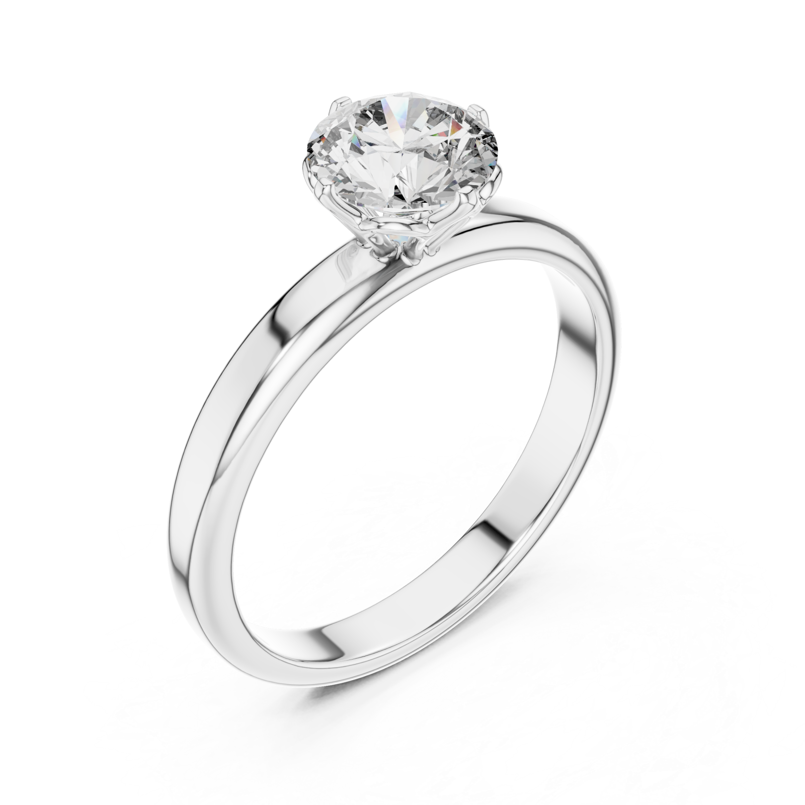  White Gold Aurora Whisper Solitaire Ring Right View