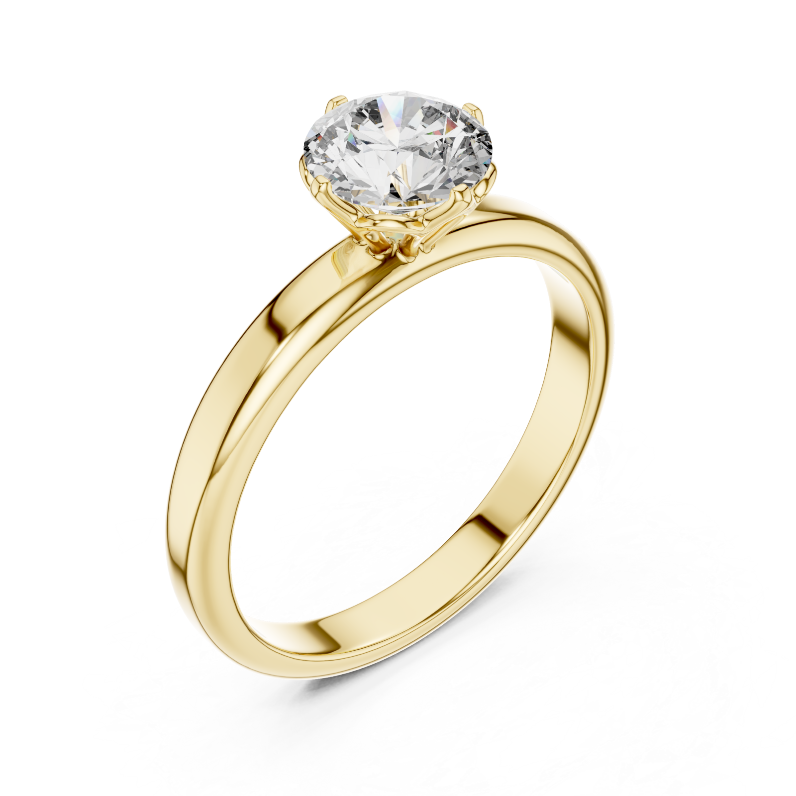 Gold Aurora Whisper Solitaire Ring Right View