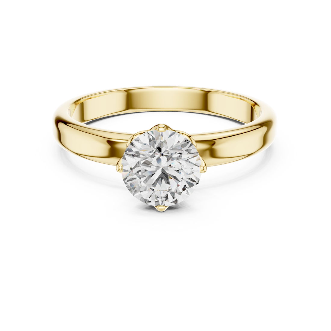 Gold Aurora Whisper Solitaire Ring Right View