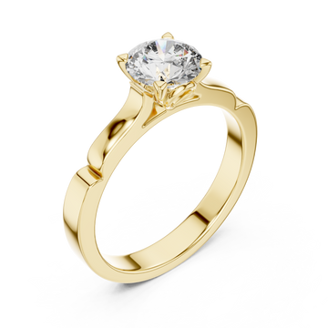 Gold Delicate Embrace Modern Solitaire Ring Right View
